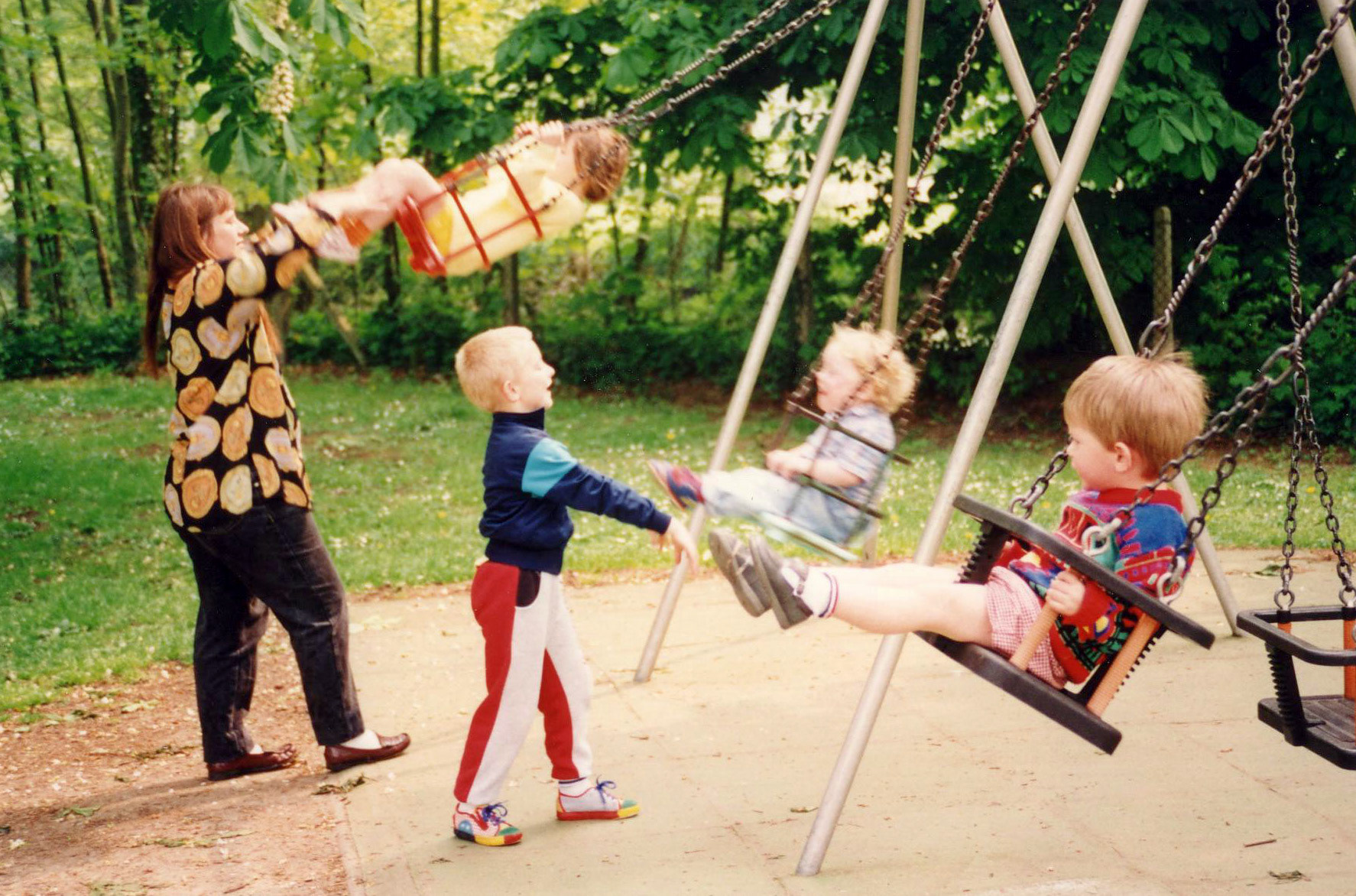 They all loved the swings