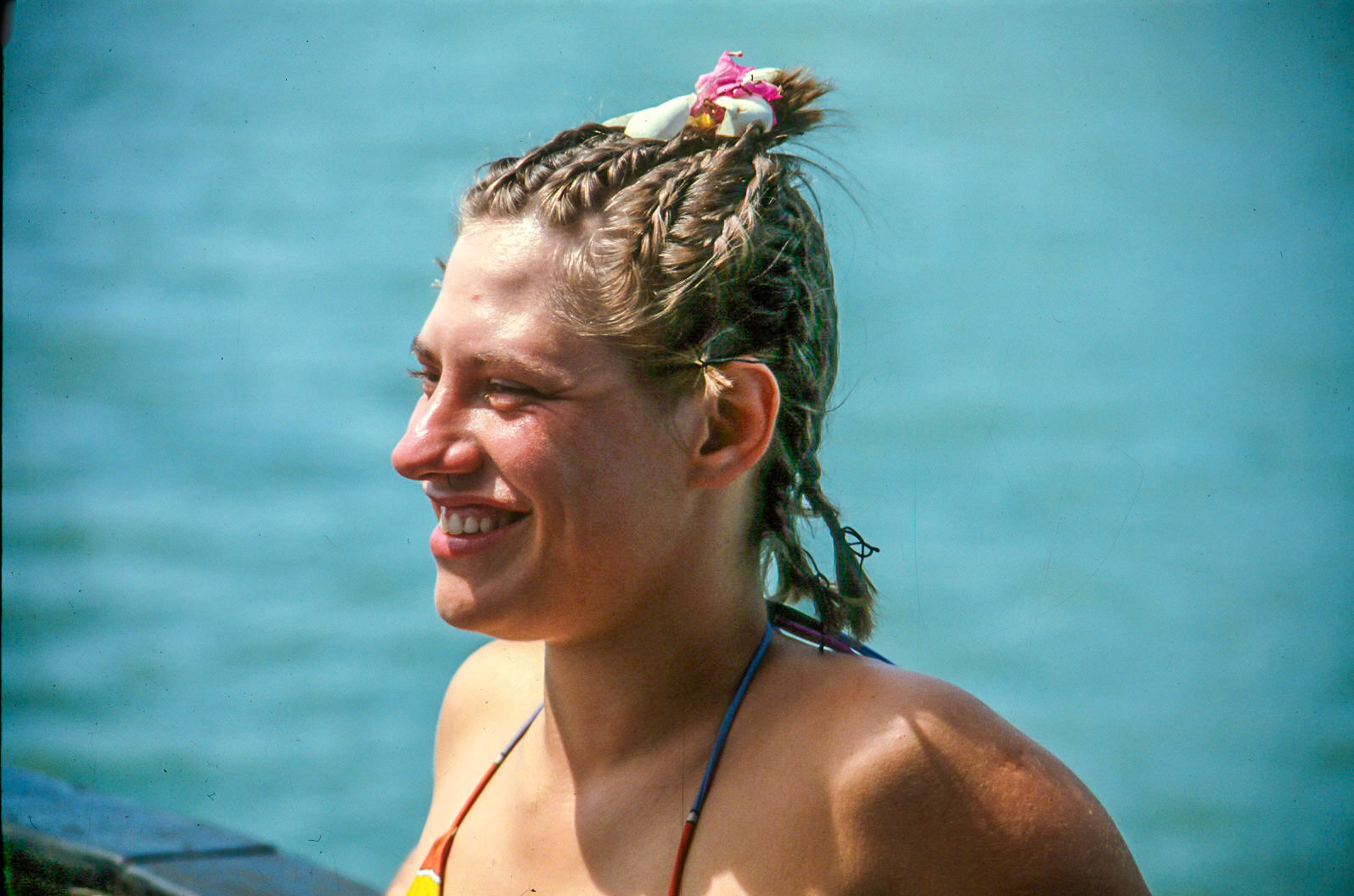 Lesley with African hair, Kenya, 1982