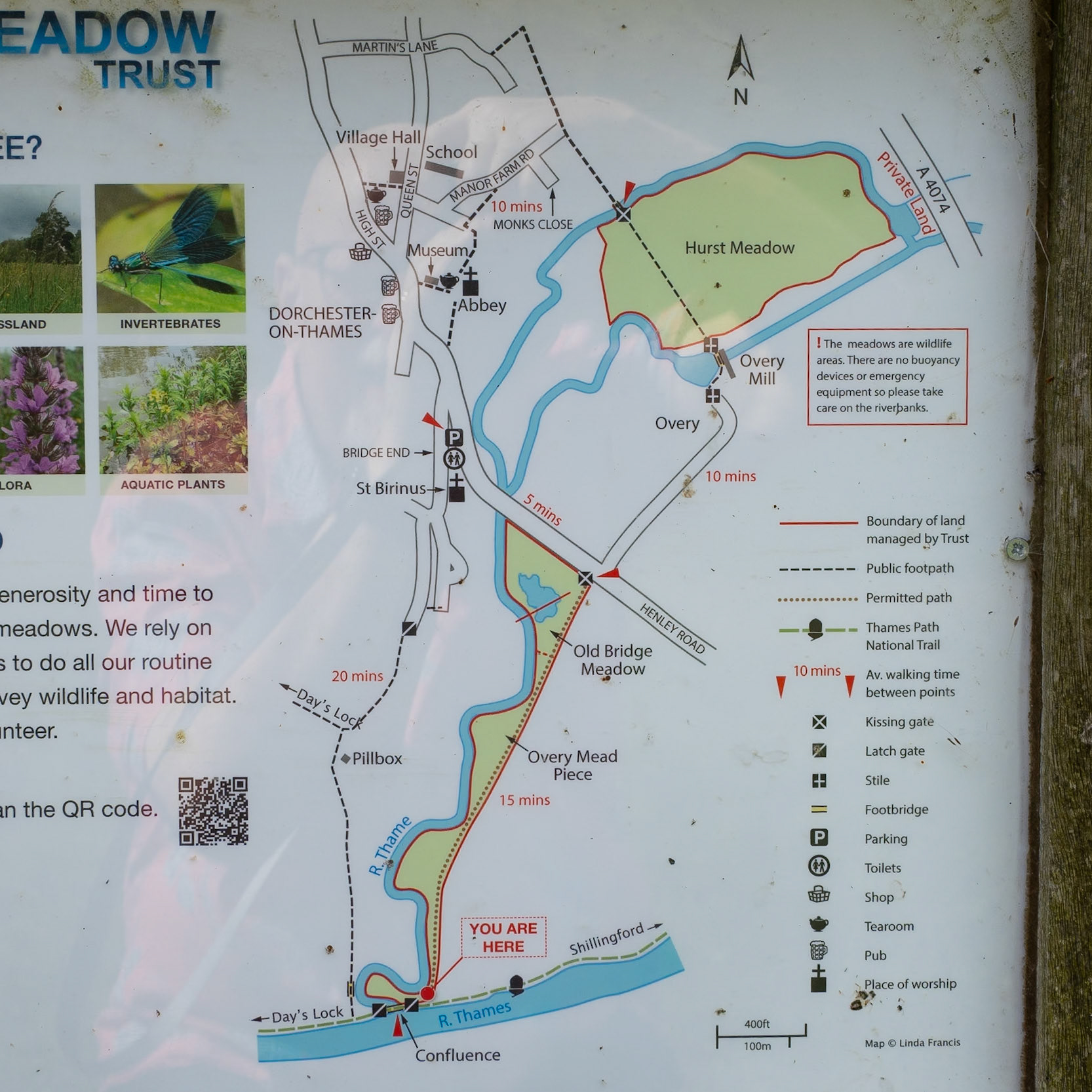 Map at Overy Meadow
