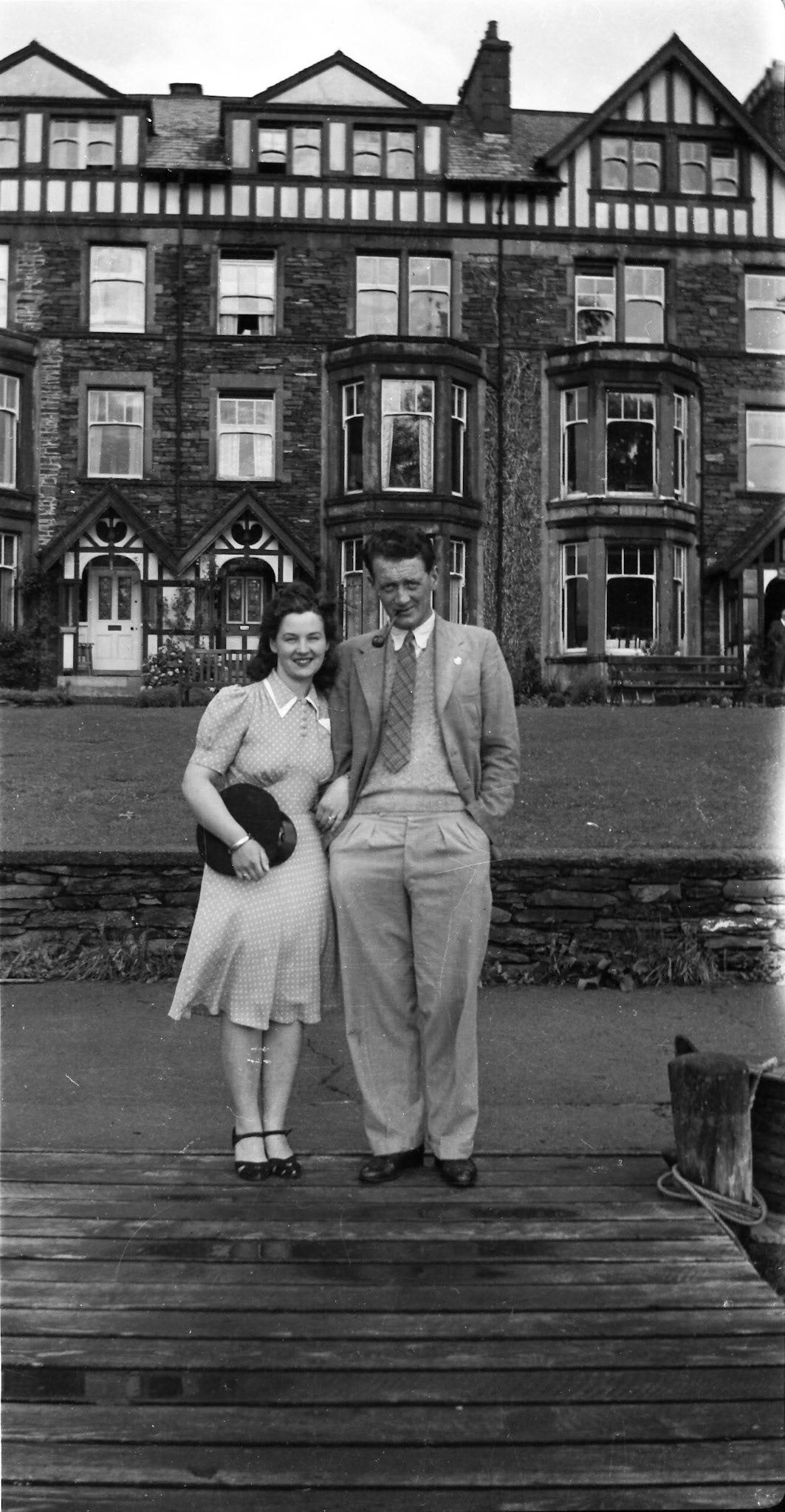 "Laurence and Irene at Willowsmere July 15th 1943 on our honeymoon"