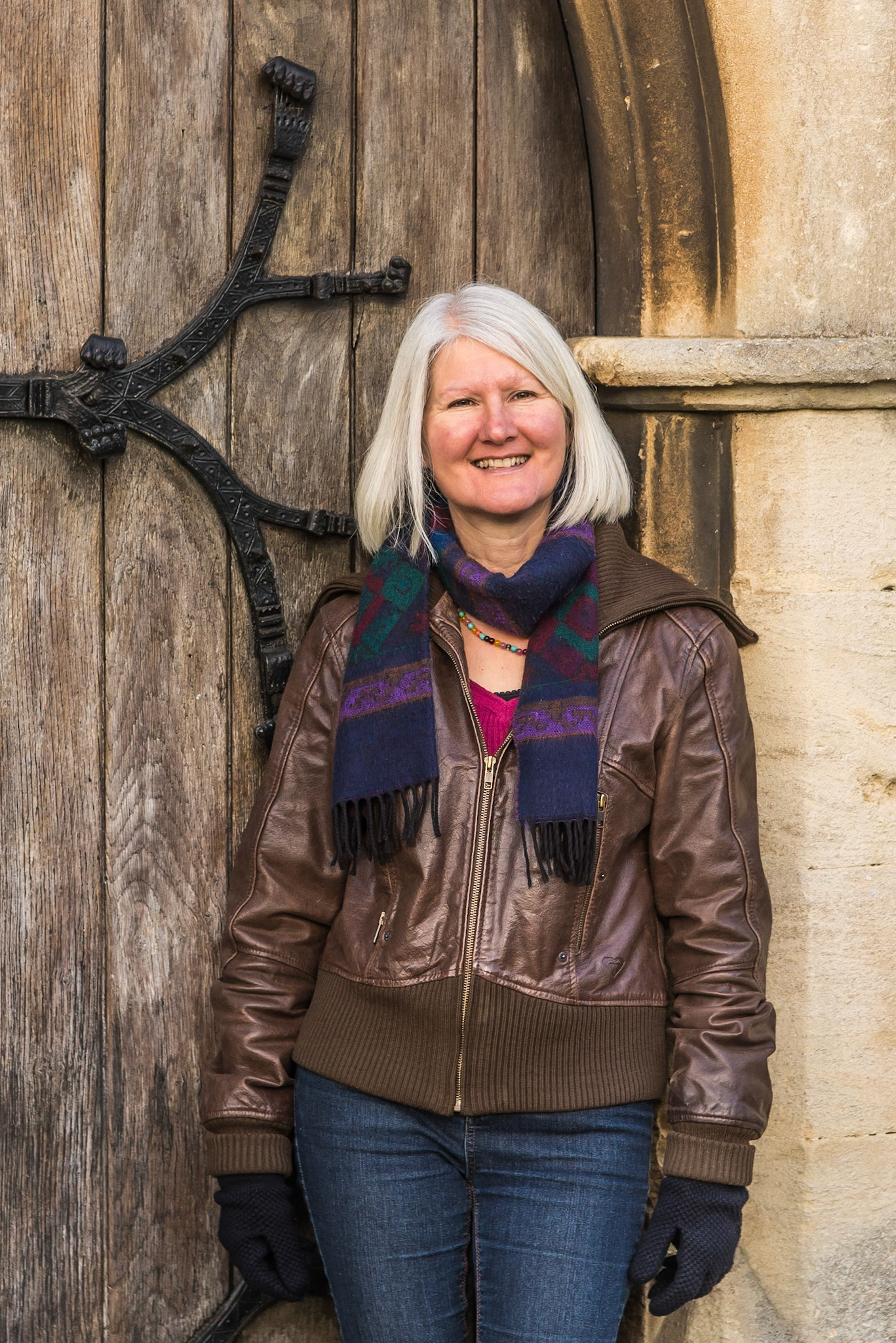 Annie outside Wantage Parish church