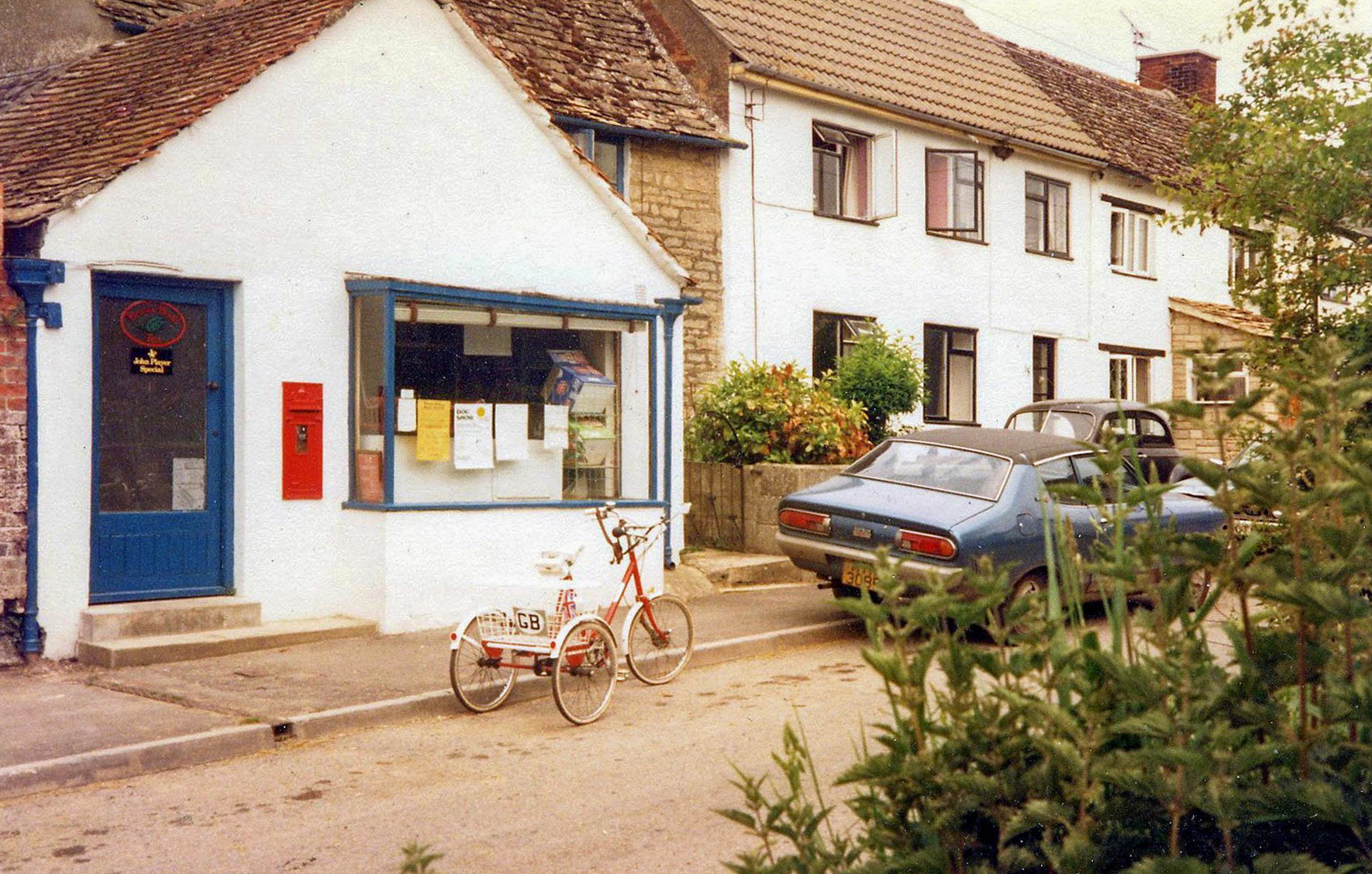 Post Office next to our cottage. Out Datsun Cherry and Morris Minor too.