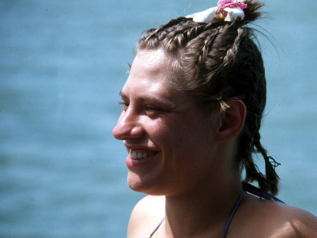Lesley with African hair, Kenya 1982