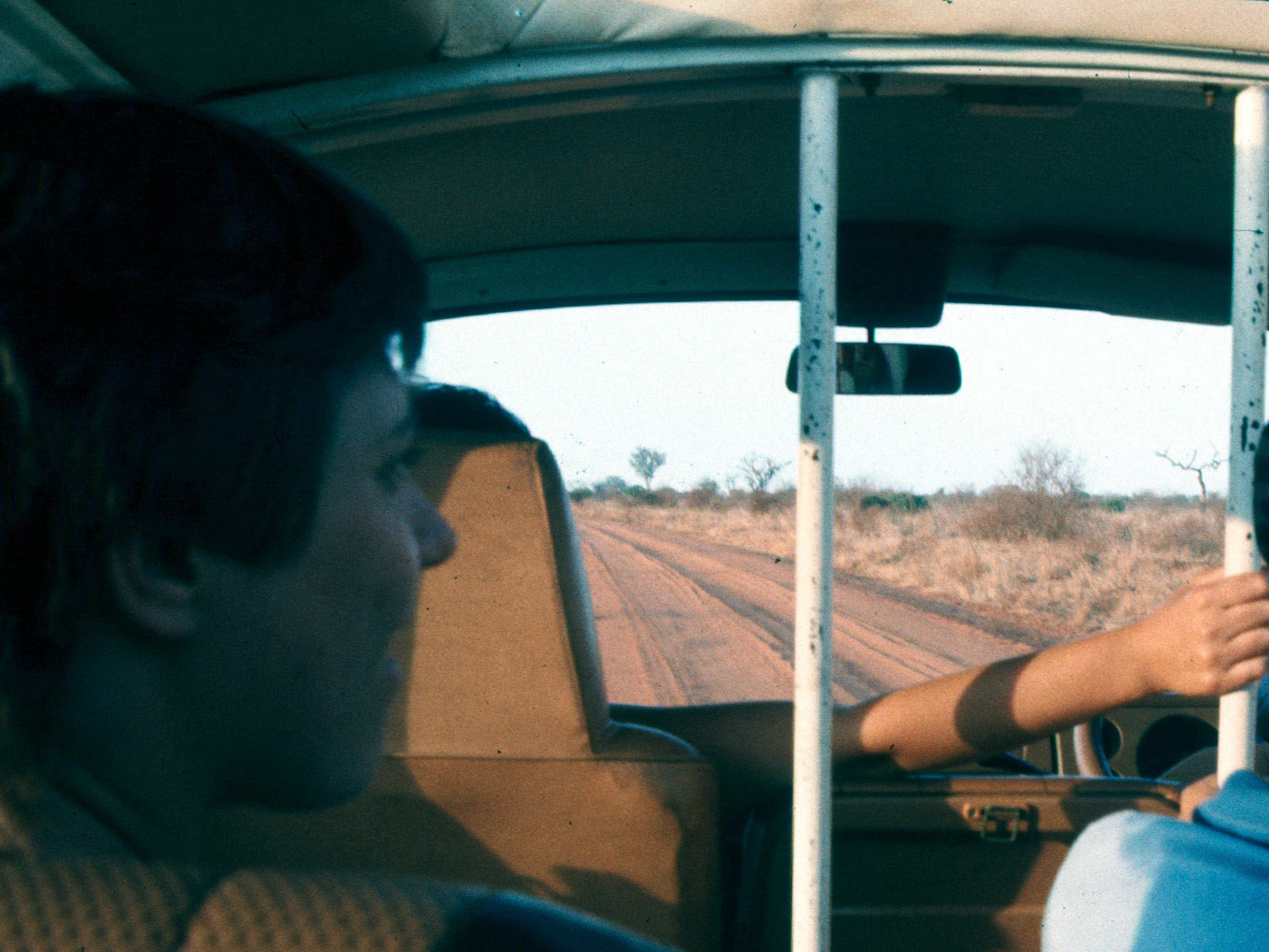 Lesley on safari, Tsavo, Kenya, 1982
