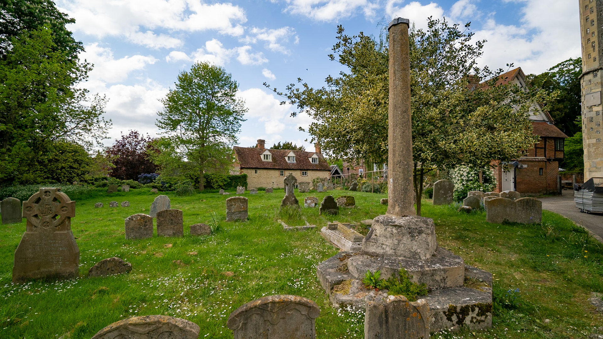 Medieval cross-shaft at Dorchester Abbey