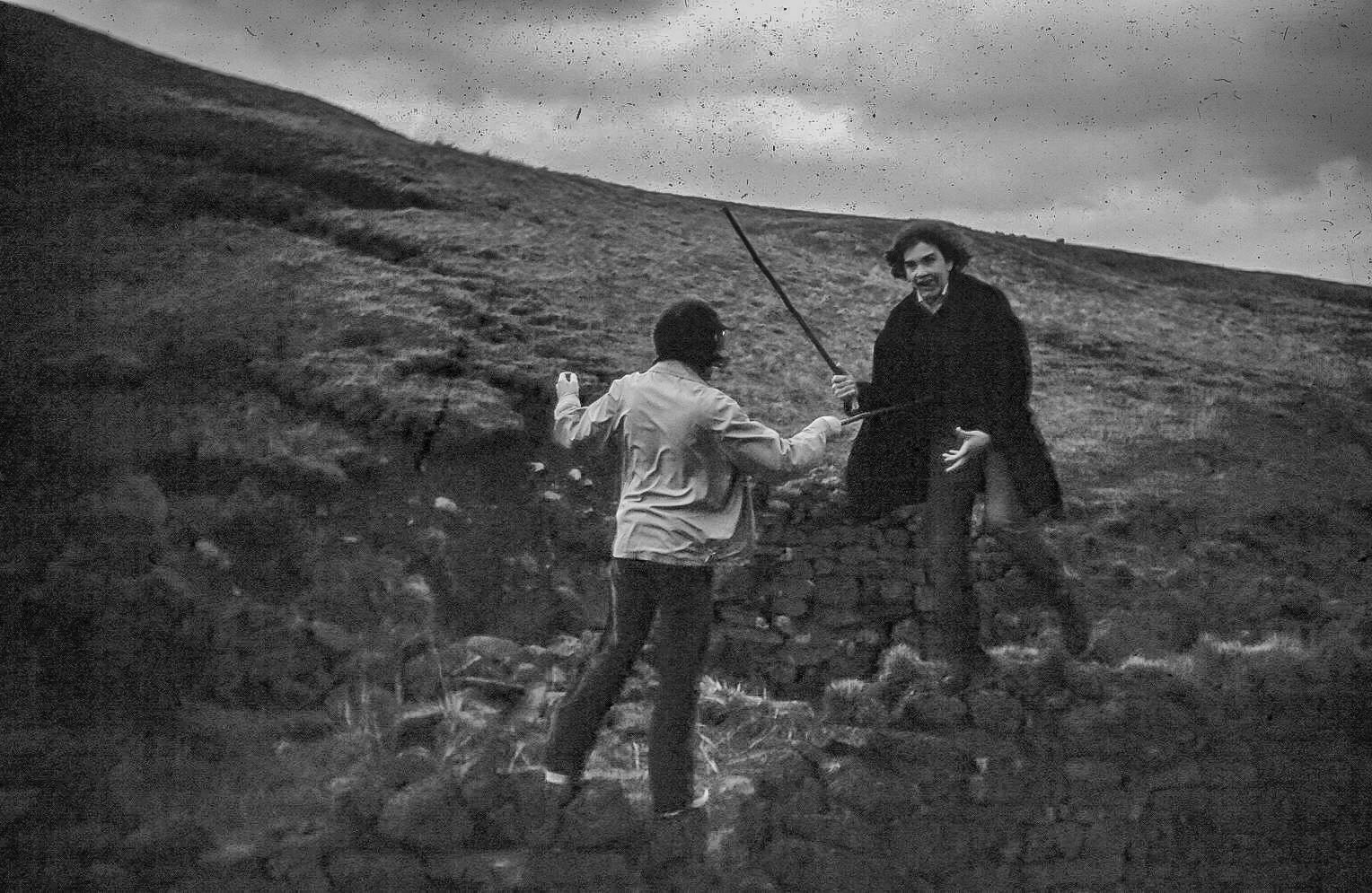 Tony and Chris in a deadly sword flight