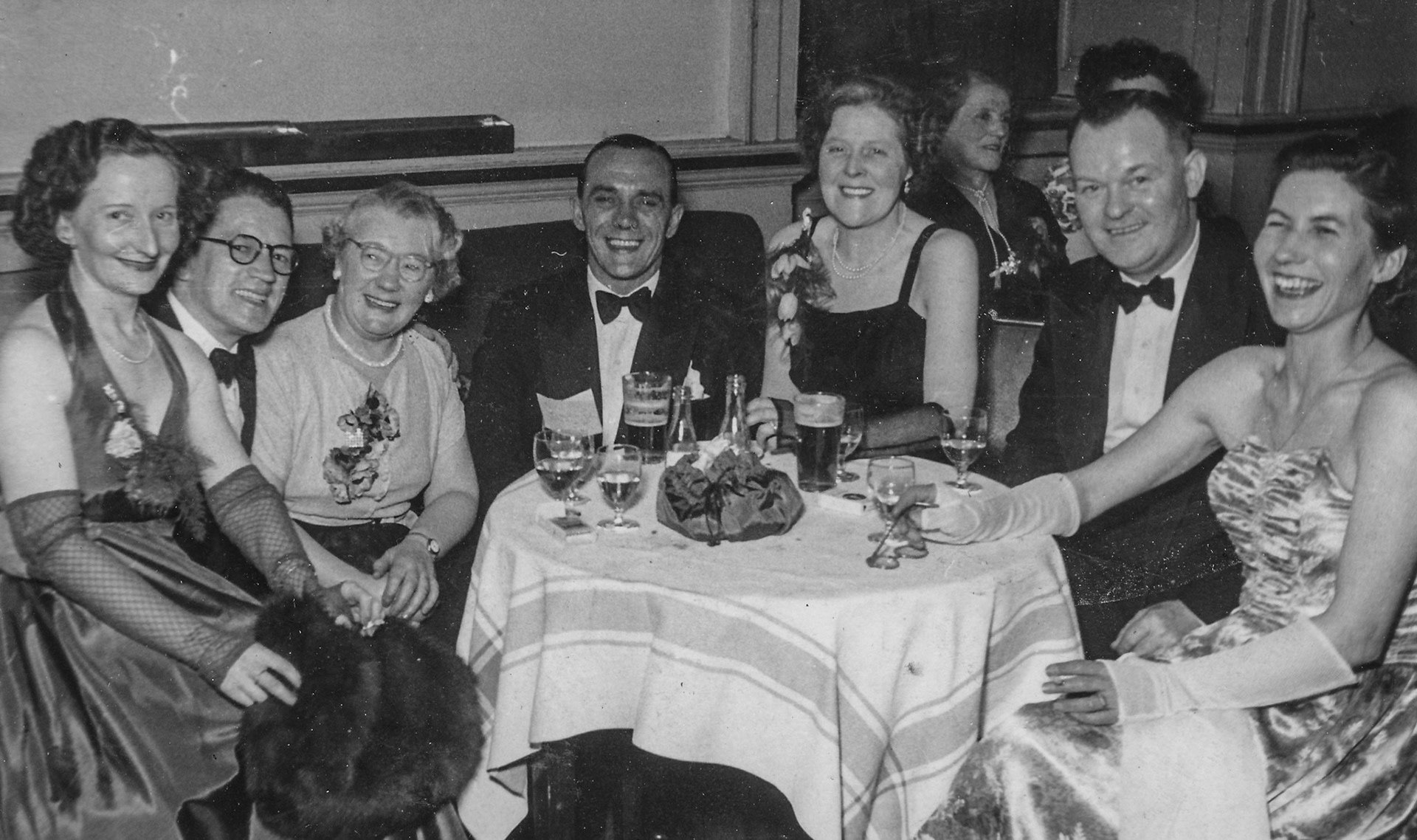 Diner dance 1954. John and Ena Hill with best friends Fred Colley and wife Renee.