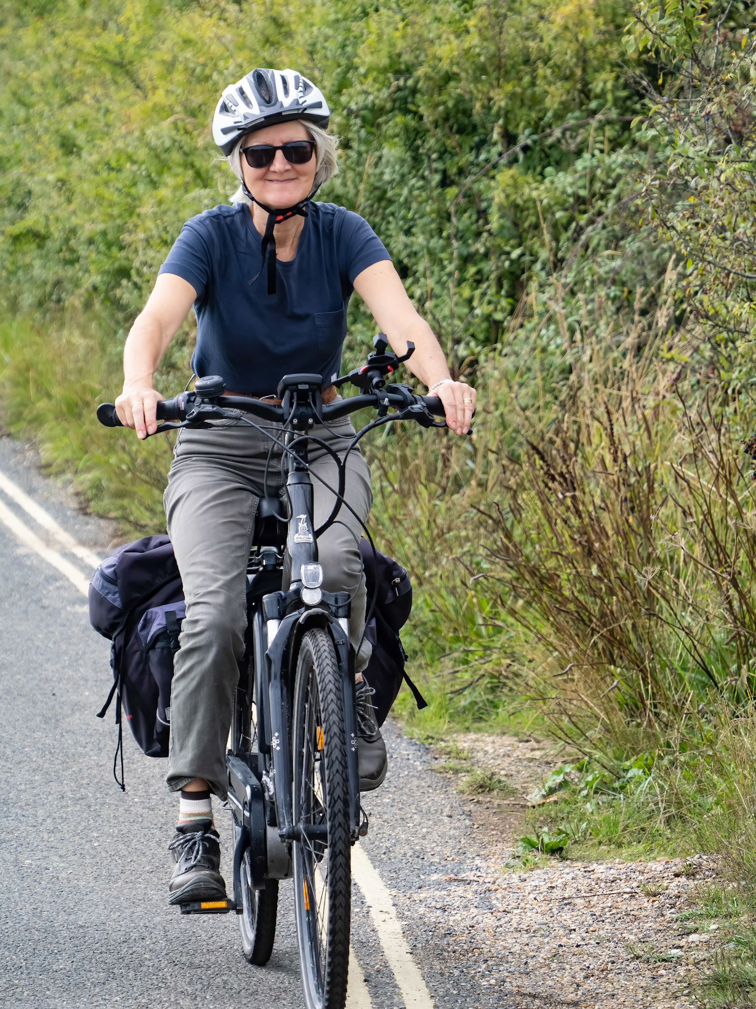 Annie on her Raleigh Ebike