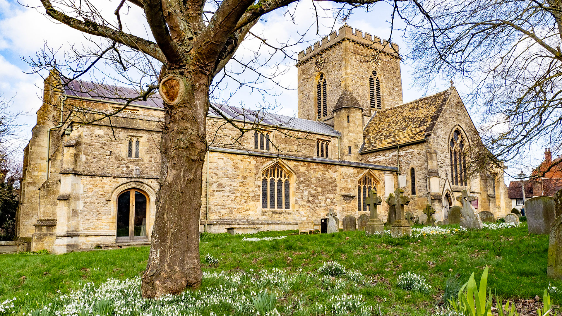 Snowdrops in Wantage Parish church, February 2020