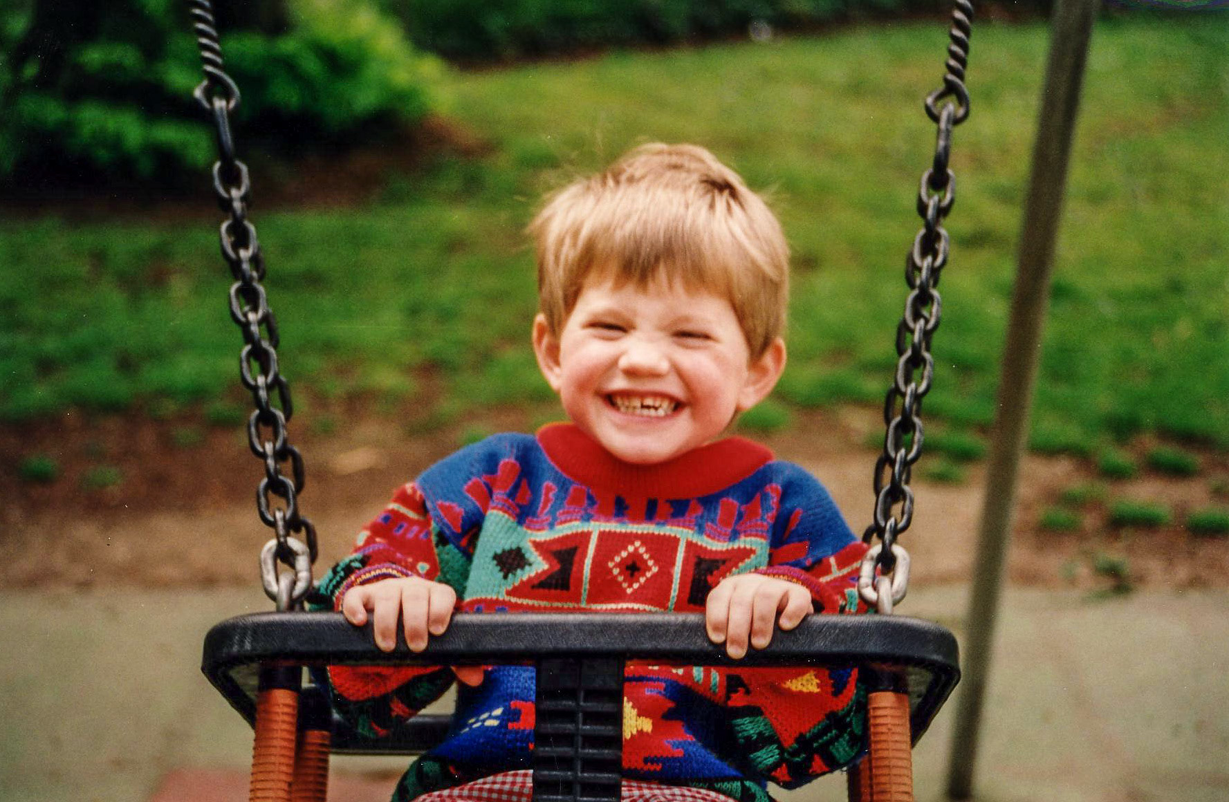 Gordon loved the swings