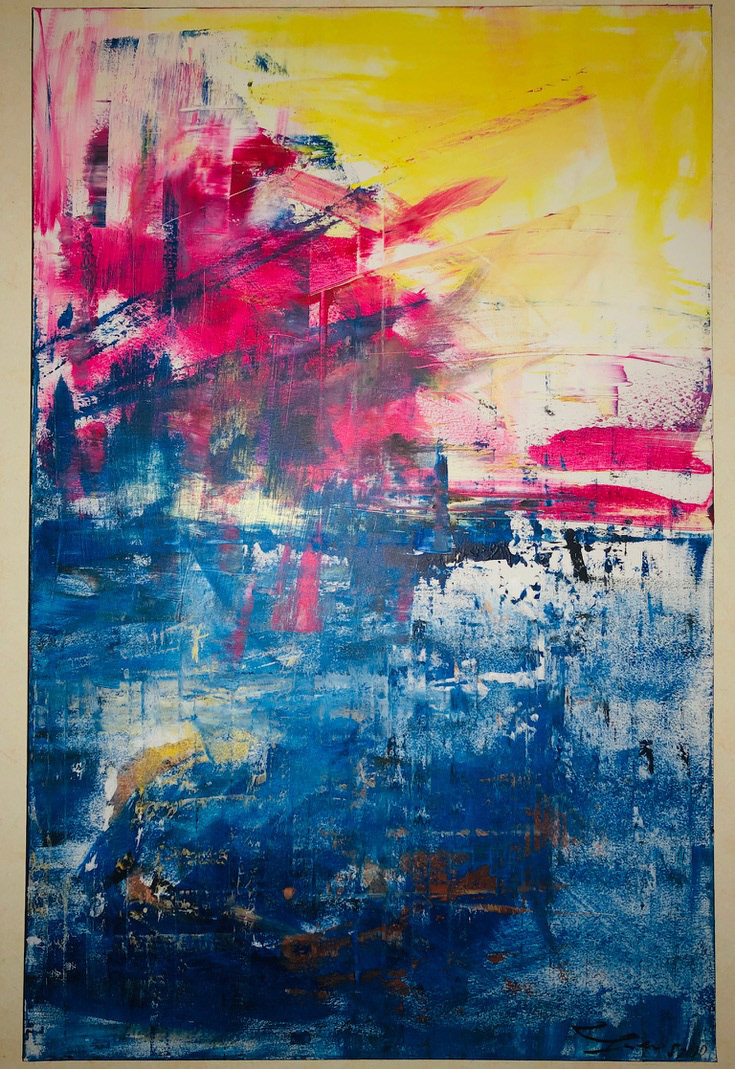 Stadt bei Sonnenuntergang | 120x70 cm | 60x80cm | Auftragsarbeit