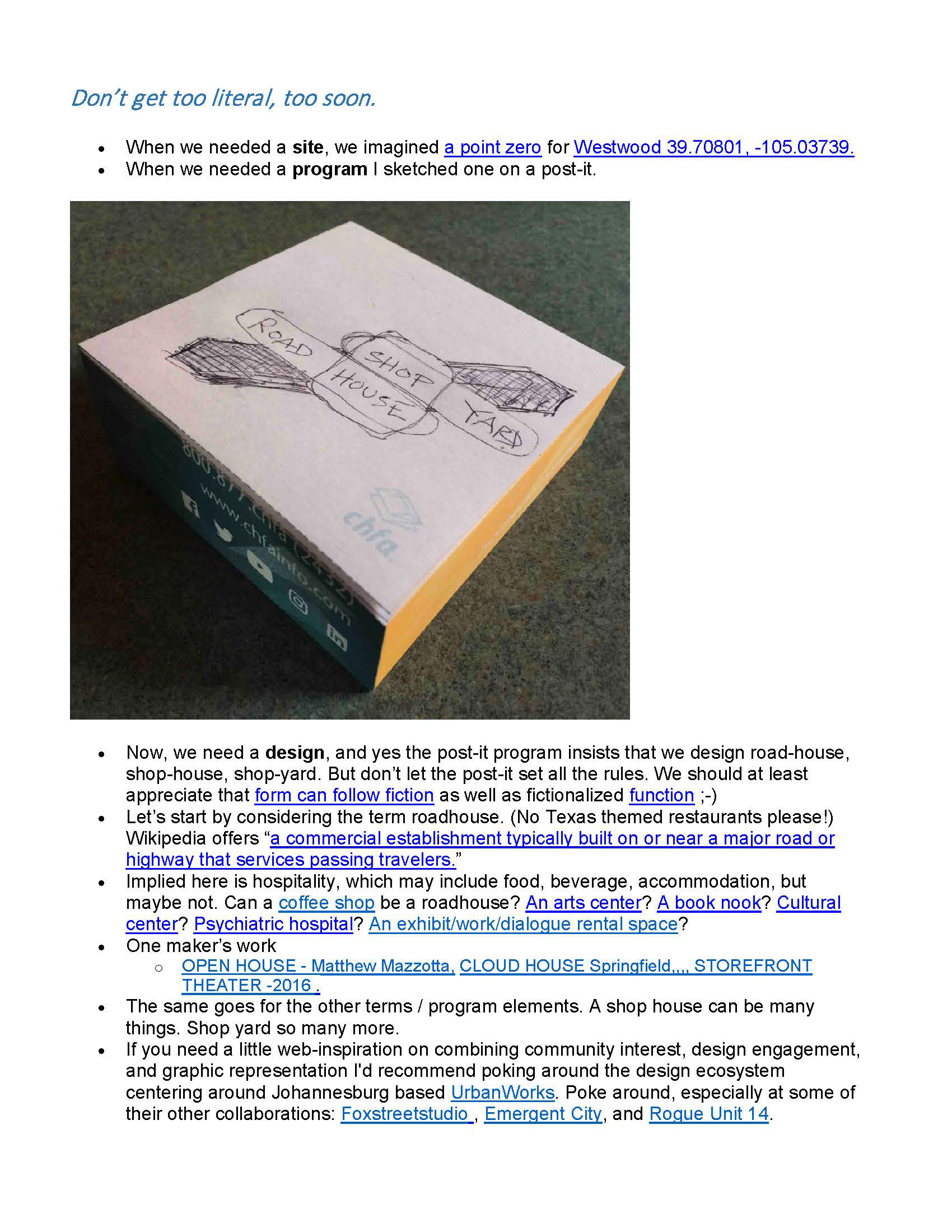 a program brief, that's brief