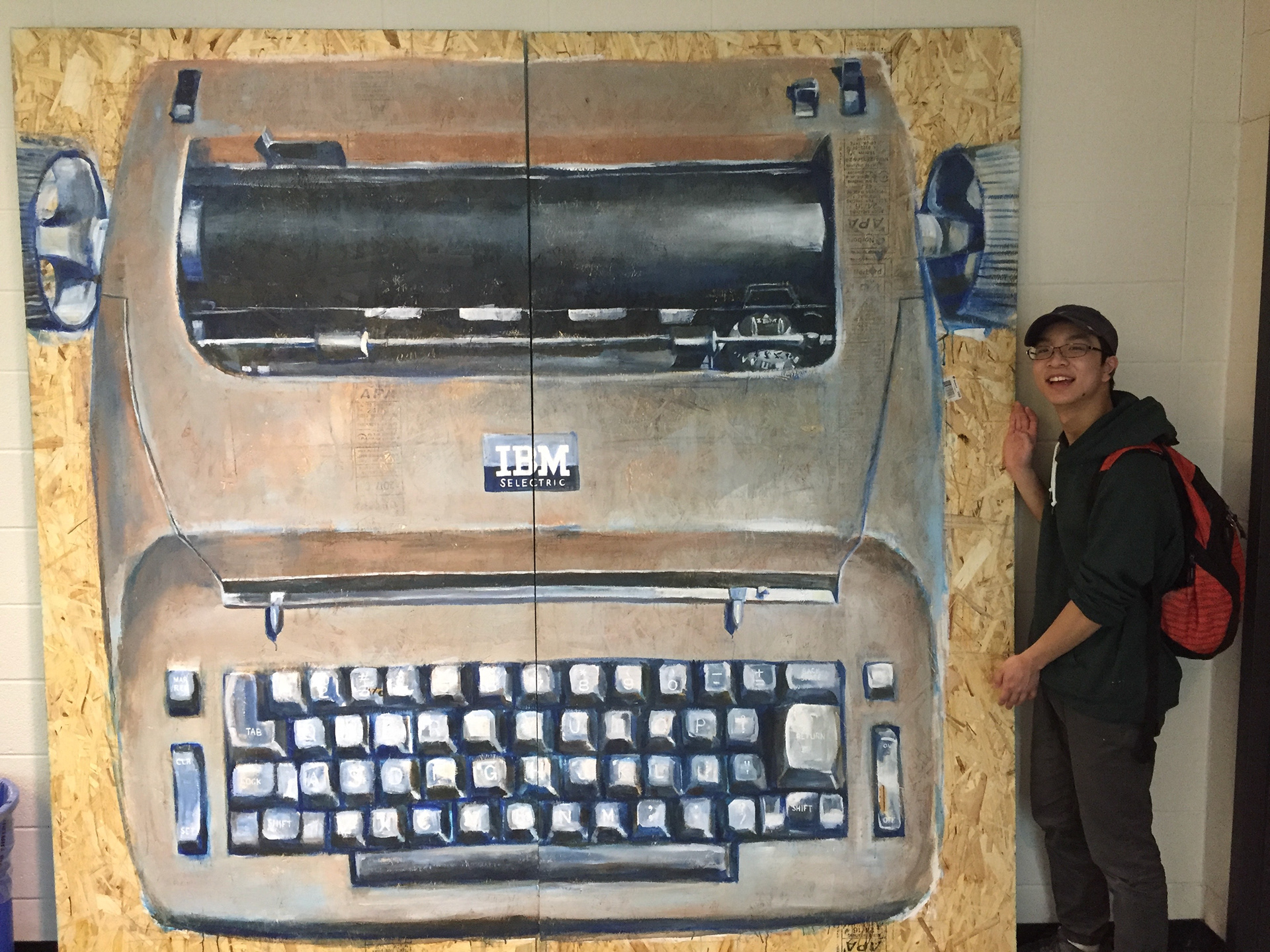 Painted this huge typewriter as part of my high school thesis project, 2017