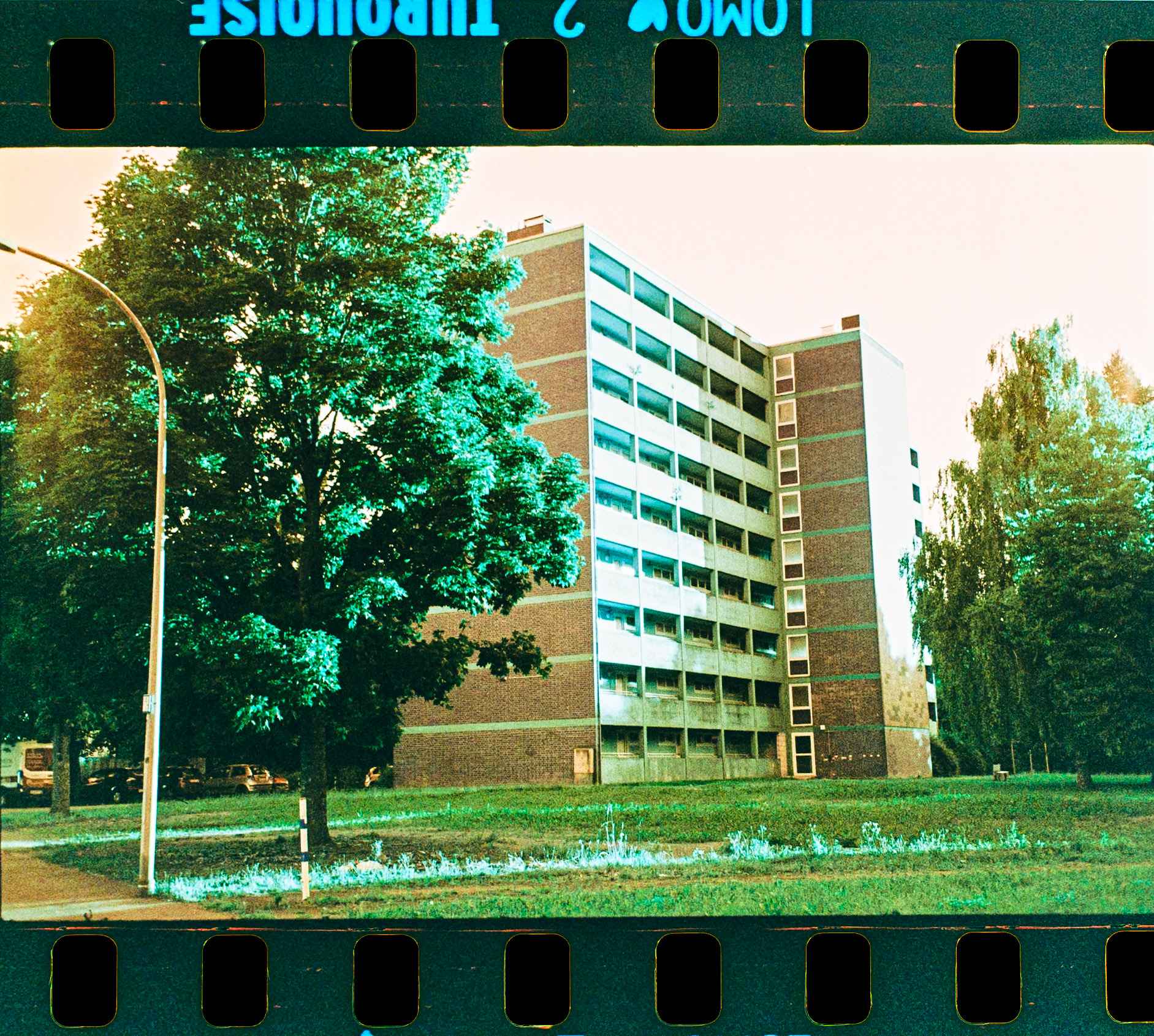 Rollei 35 S, Sonnar 2.8 / 40 mm Lomo Turquoise ISO 400, Film was exposed at 400 ISO, Negativ self-developed with Adox C-41 Kit, Negative photographed with Pentax KP + SMC Macro Limited 28 mmVölklingen, Schaffhausen, Saarland, Saarbrücken, Germany, Europe