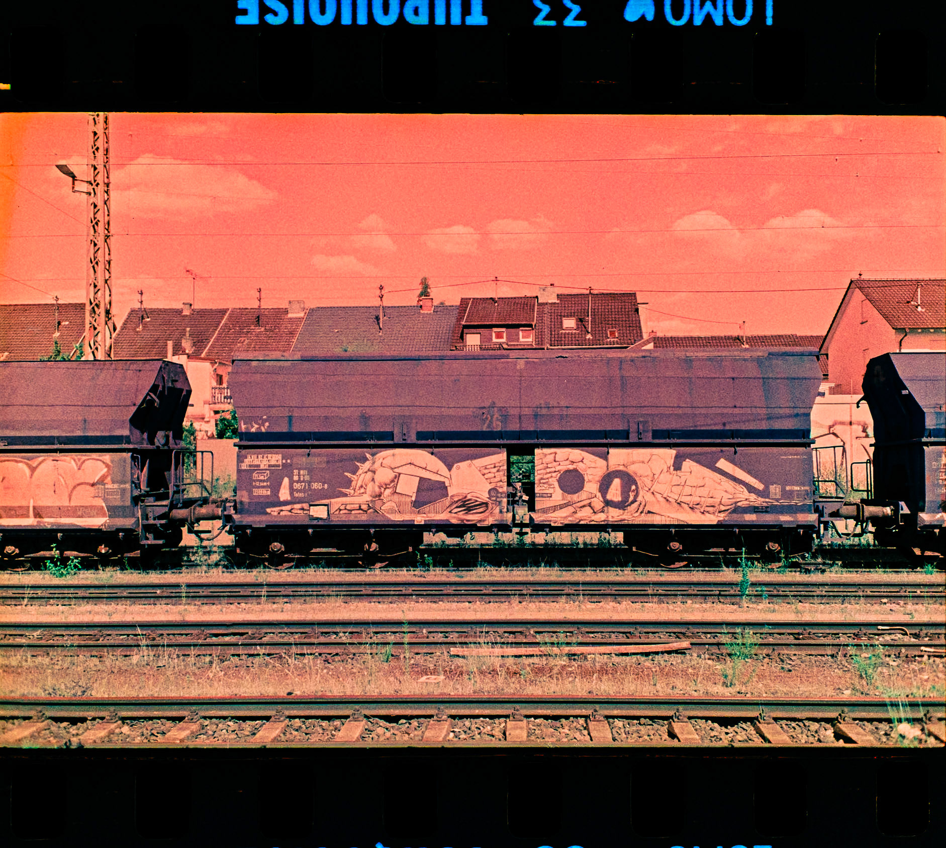 Rollei 35 S, Sonnar 2.8 / 40 mm Lomo Turquoise 100-400 ISO, Film was exposed at 400 ISO, Negativ self-developed with Adox C-41 Kit, Negative photographed with Pentax KP + SMC Macro Limited 28 mmEnsdorf Saarland Deutschland Europa