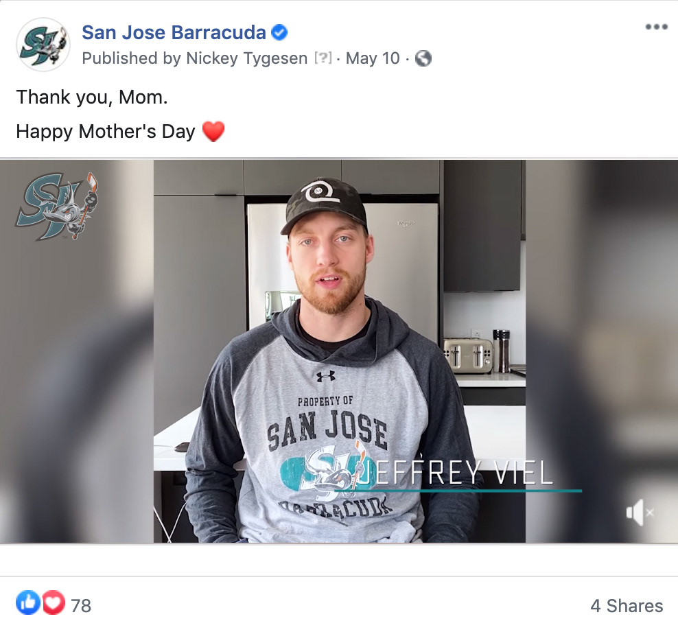 A short, personal video message to the players mothers and fans