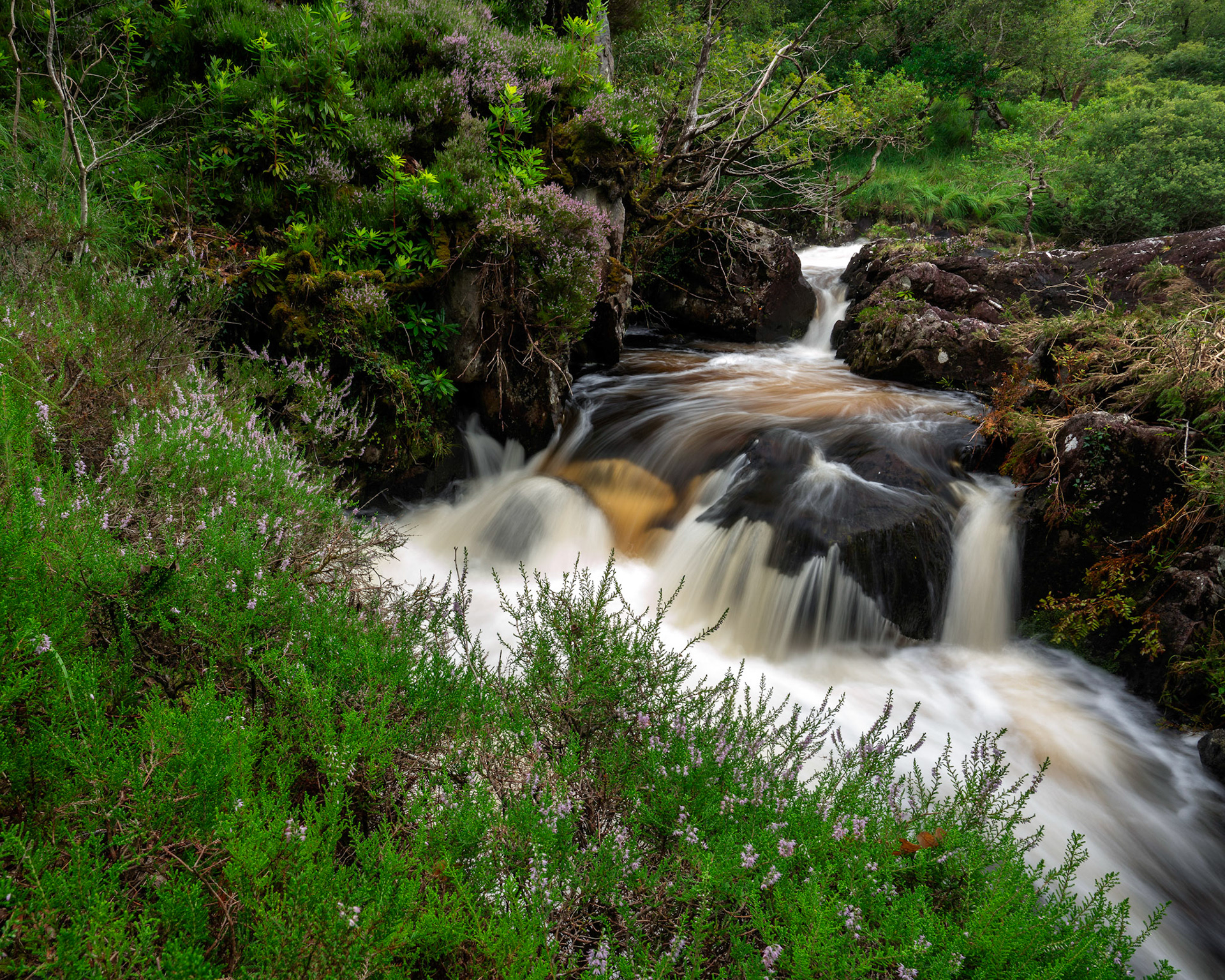 A small waterfall along the Ring of Kerry in Ireland