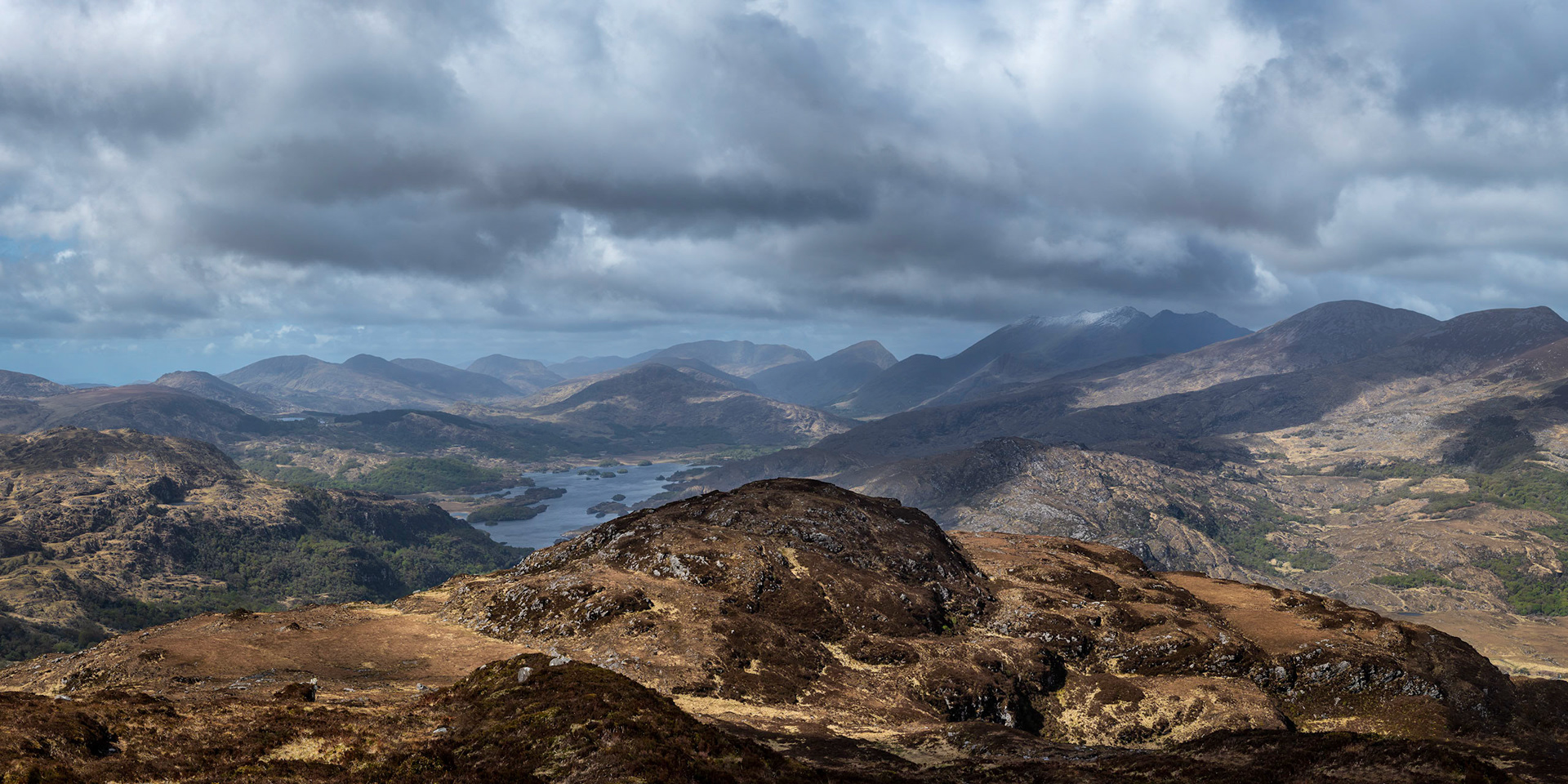 Views of the Kerry mountain ranges from Torc Mountain