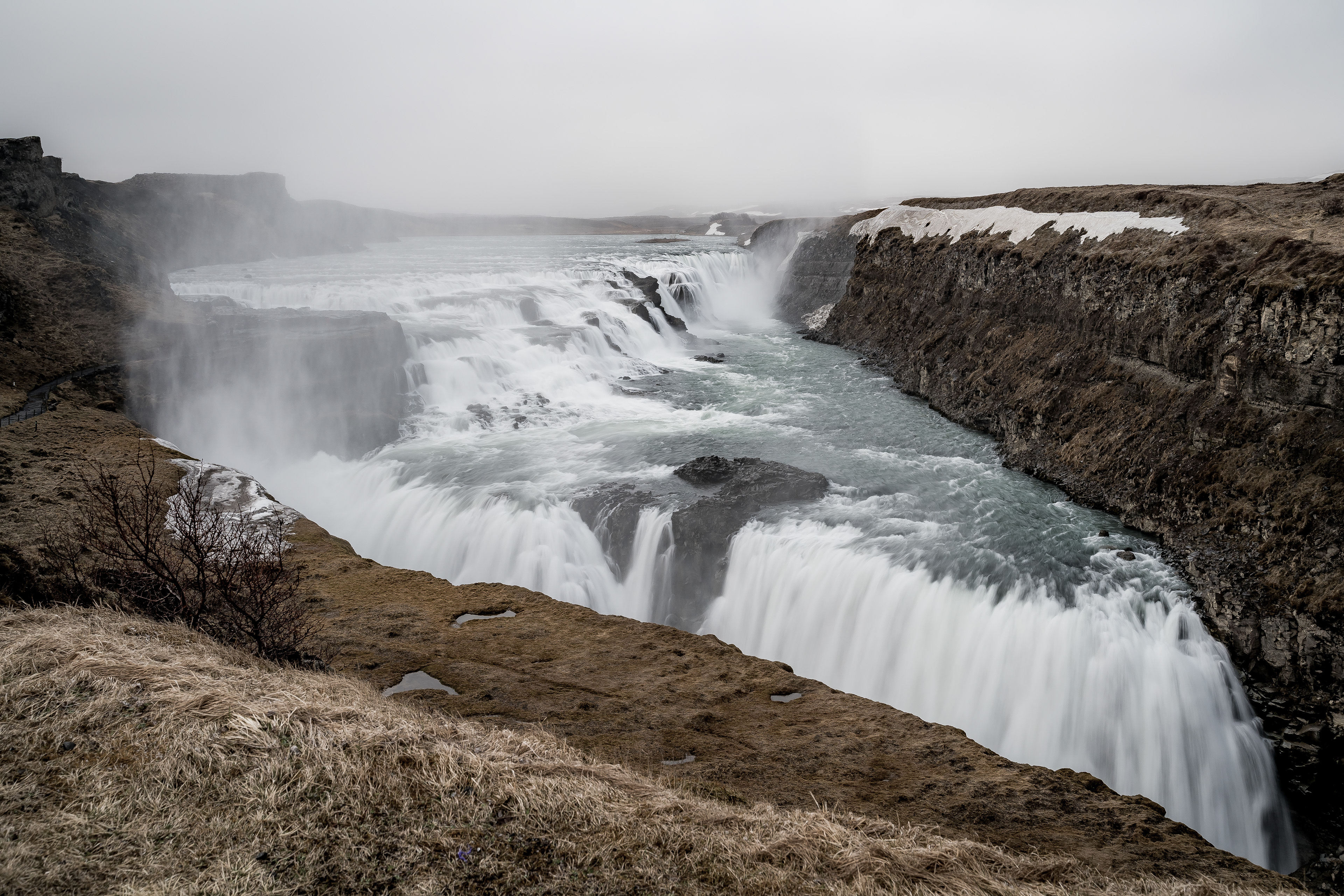 Moody Gullfoss Falls, Iceland 