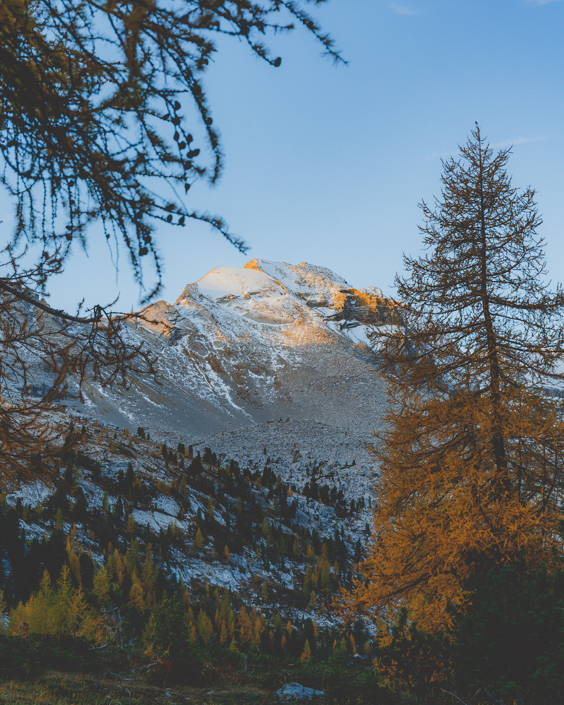 Sunrise over mountain in the Dolomites 