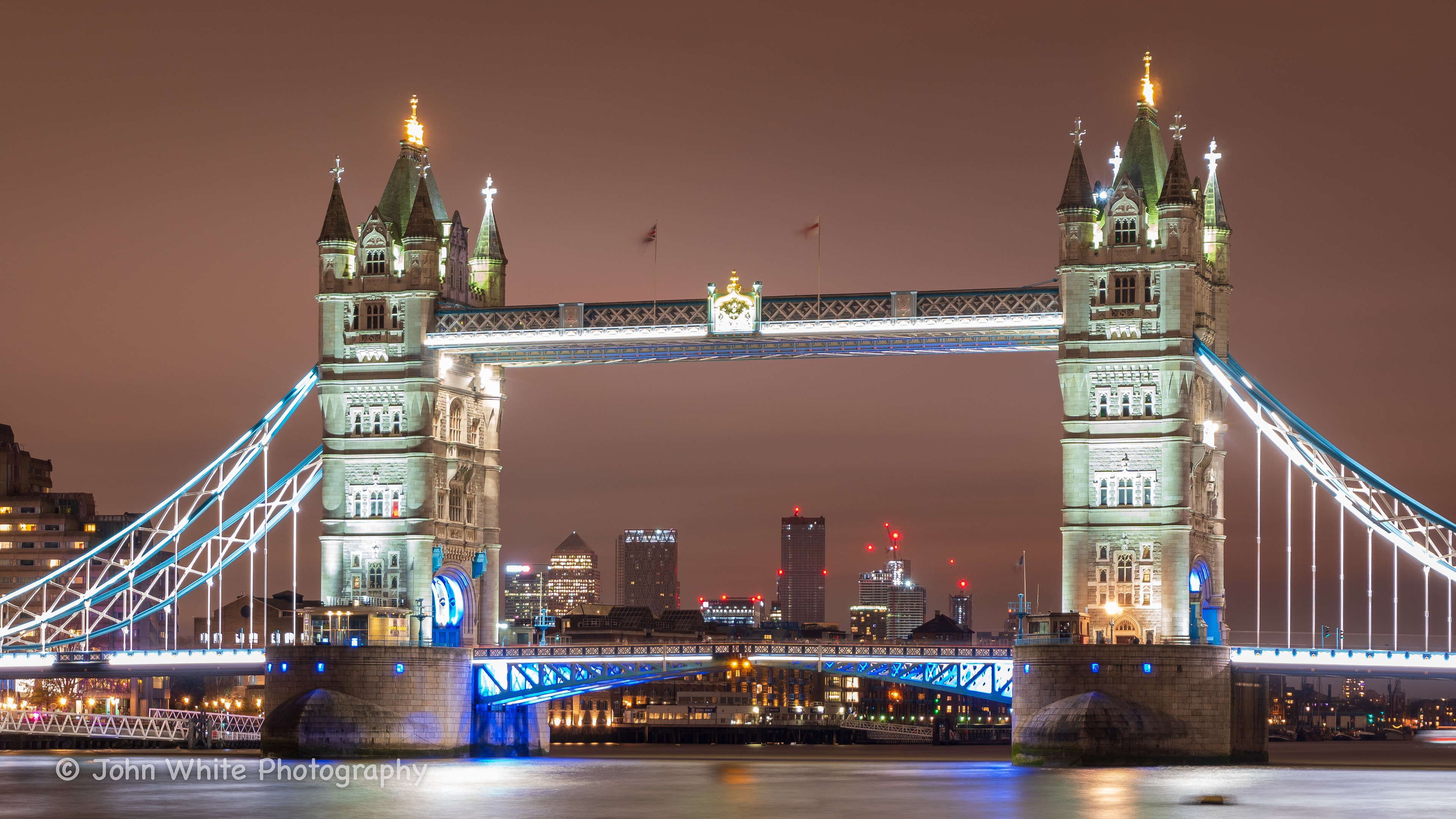 Tower bridge London red sky