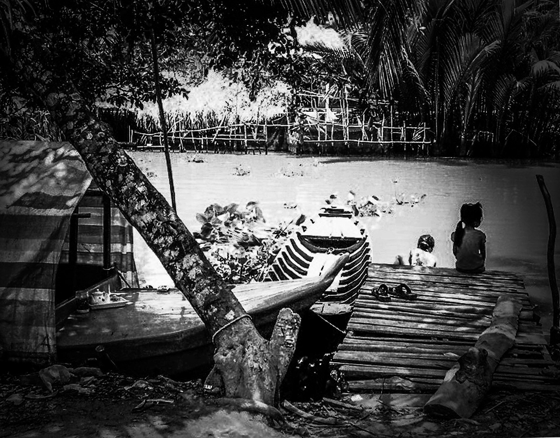 The jetty at the front of the house