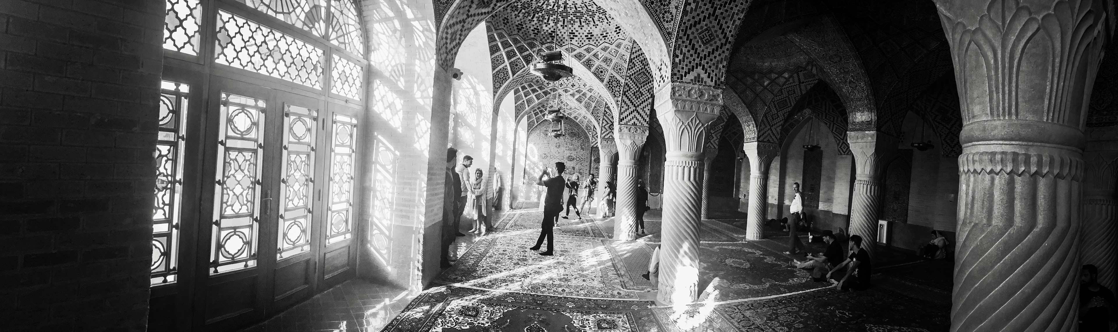 The morning light of the Pink mosque