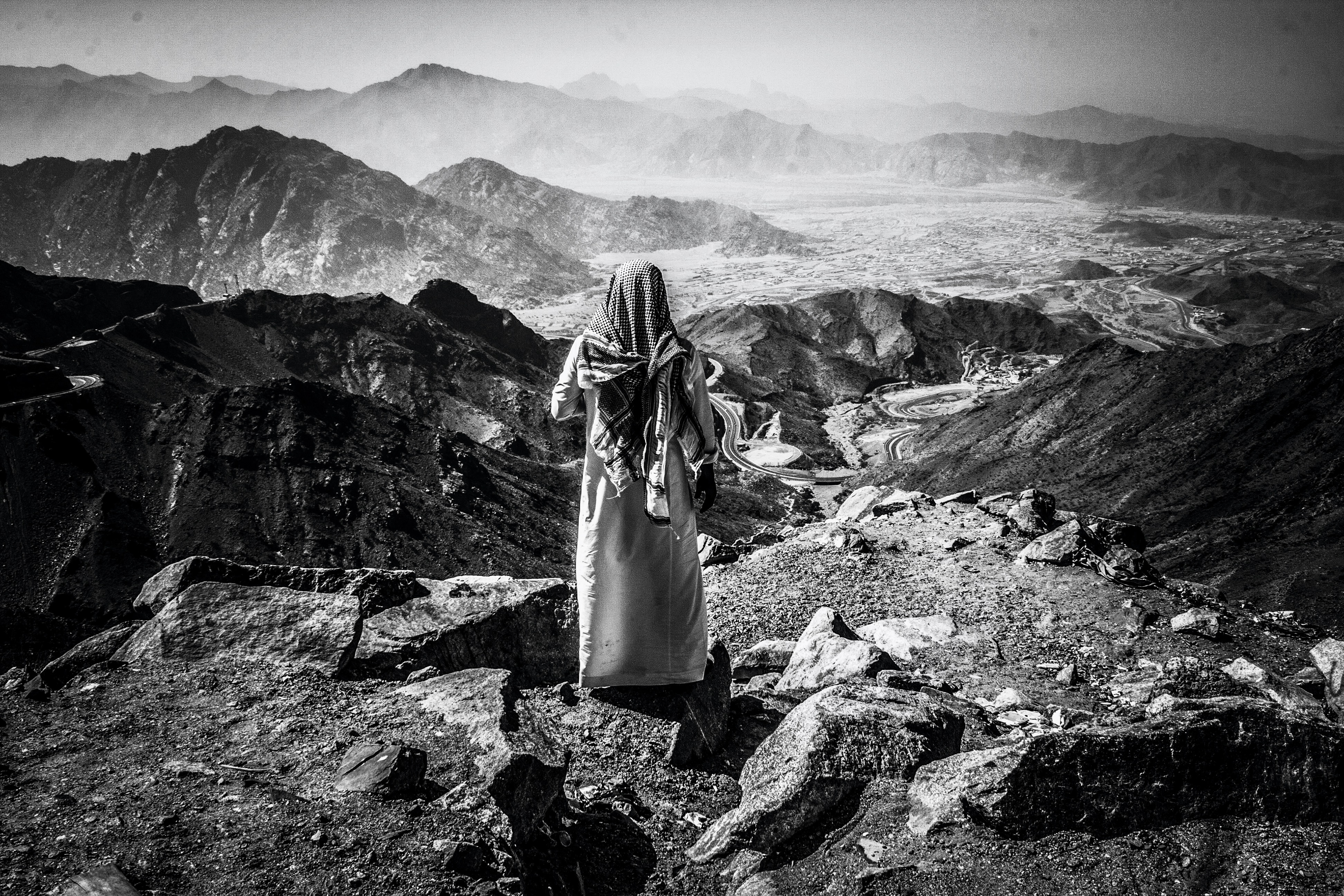 In the Ta'If Mountains looking back over the city of Mecca.