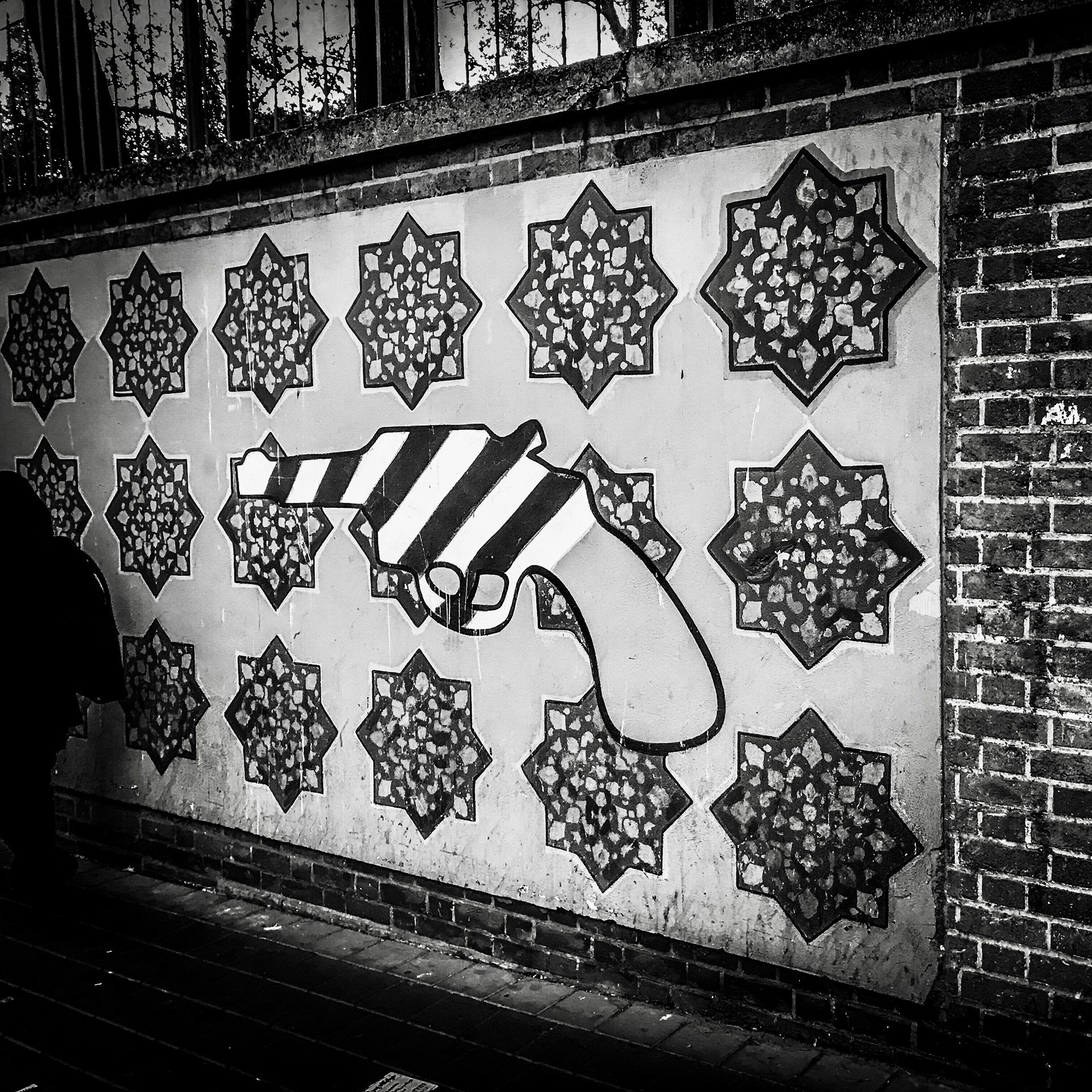 Graffiti on the walls of the old U.S Embassy
