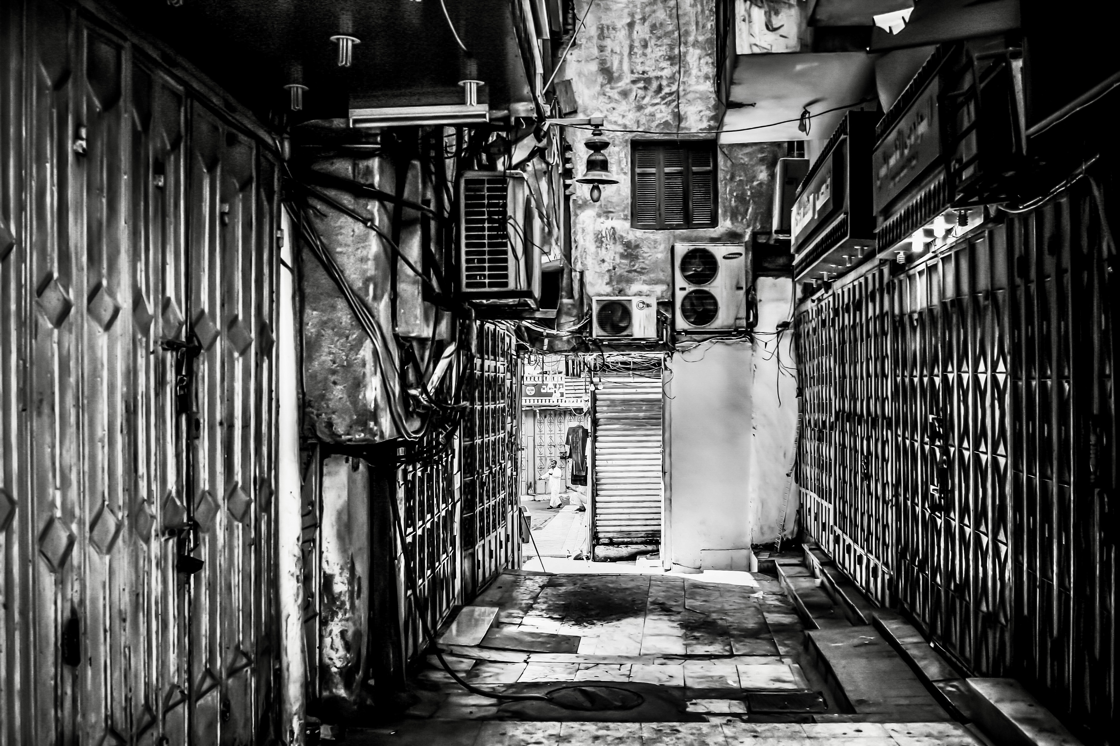 The empty streets of Old Jeddah during pray