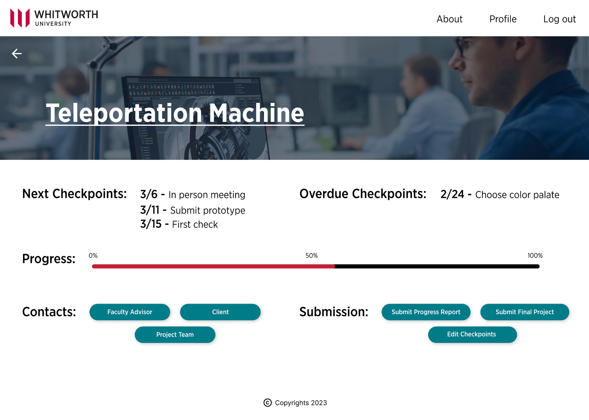 Project Progress Page