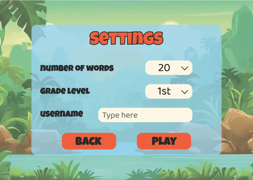 Single player Settings Page