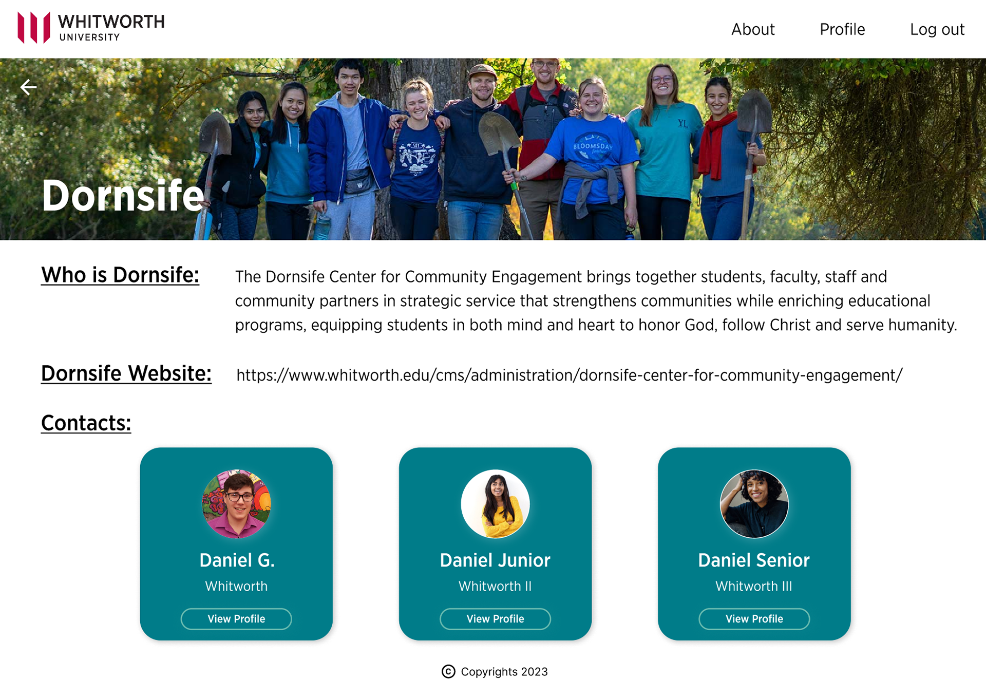 Info page for community partners