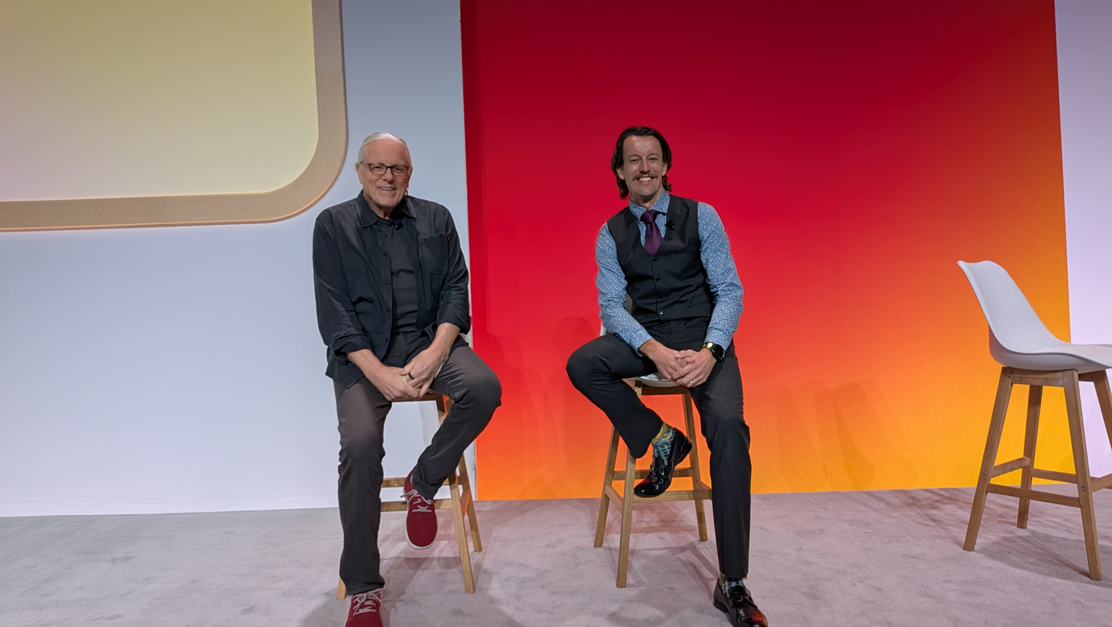 Martin Pagh Ludvigsen on stage with Jeff Goodby at Google Cloud NEXT
