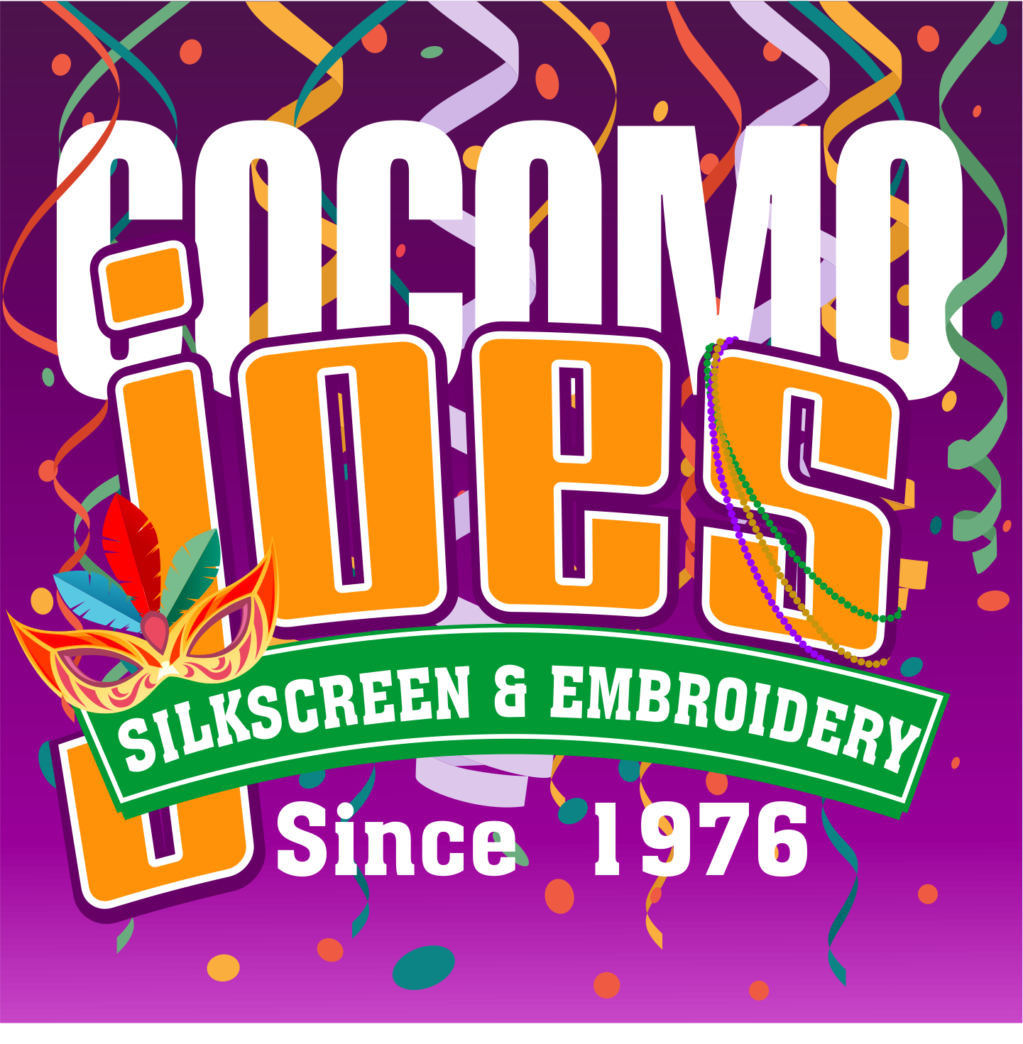 Mardi Gras themed Facebook profile for a company.