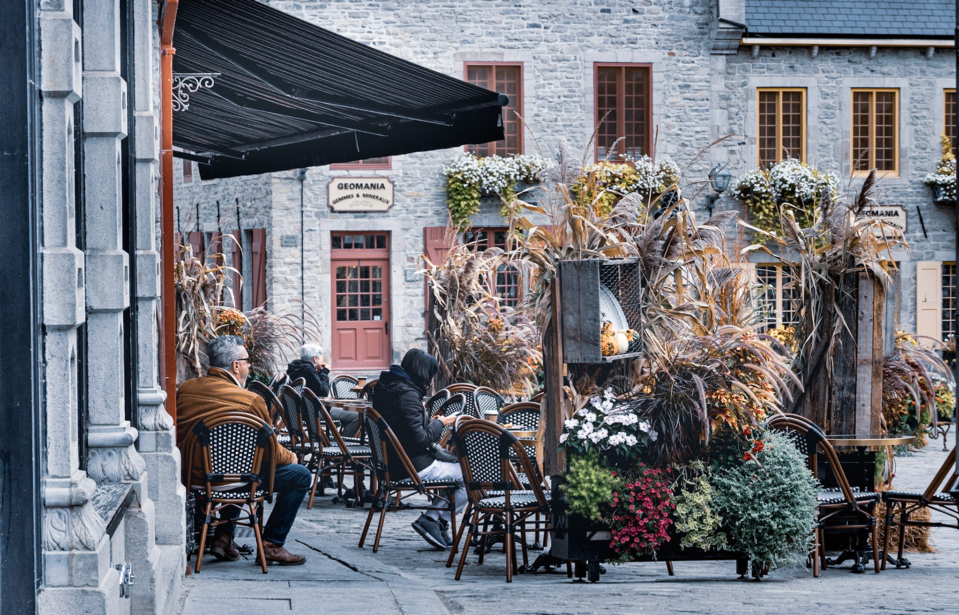 Breakfast in the lightly chilly air of early Fall.