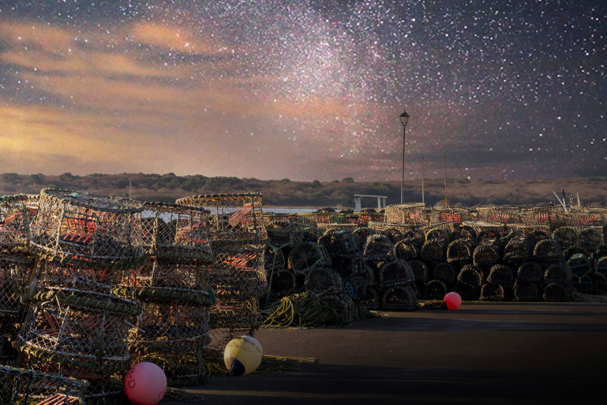 Lobster pots under the stars