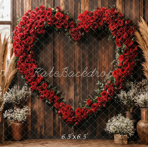 Saint Valentin Cœur Roses Rustique Bohème