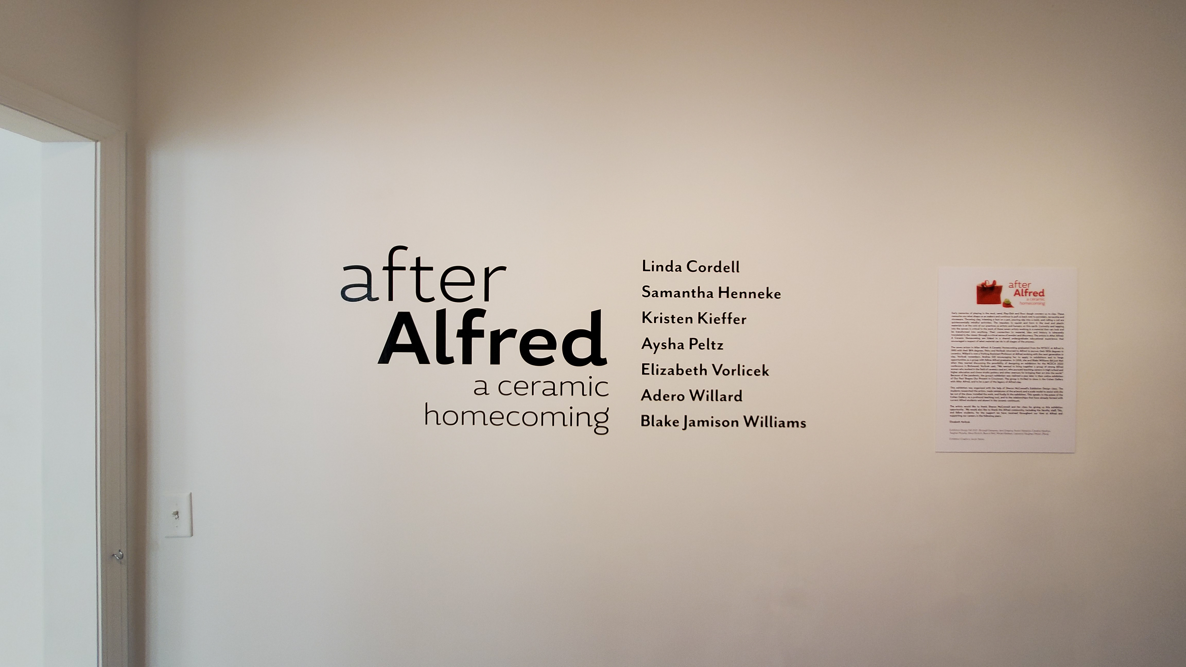 After Alfred vinyl wall text and show statement documentation