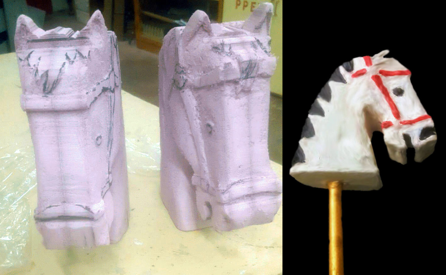 ROCKING HORSE HEAD - STYROFOAM