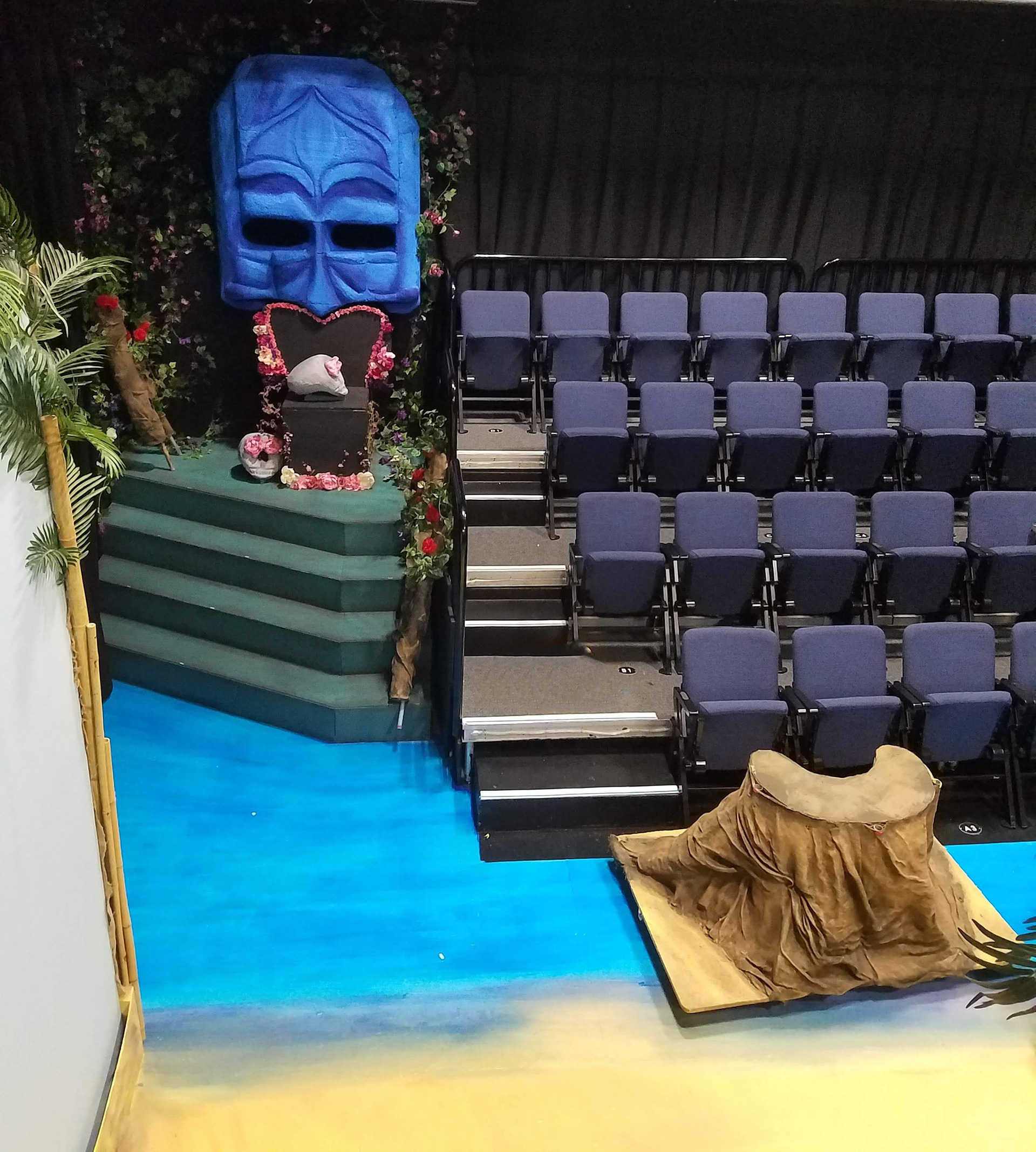 BIRDS EYE OF GODDESS OF LOVE THRONE CONNECTING WITH PAINTED ISLAND FLOOR
