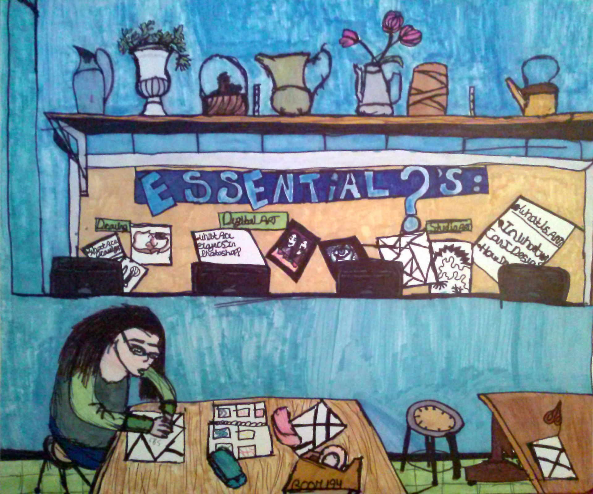 CONTOUR LINE OF ART CLASSROOM - MARKER 18X24