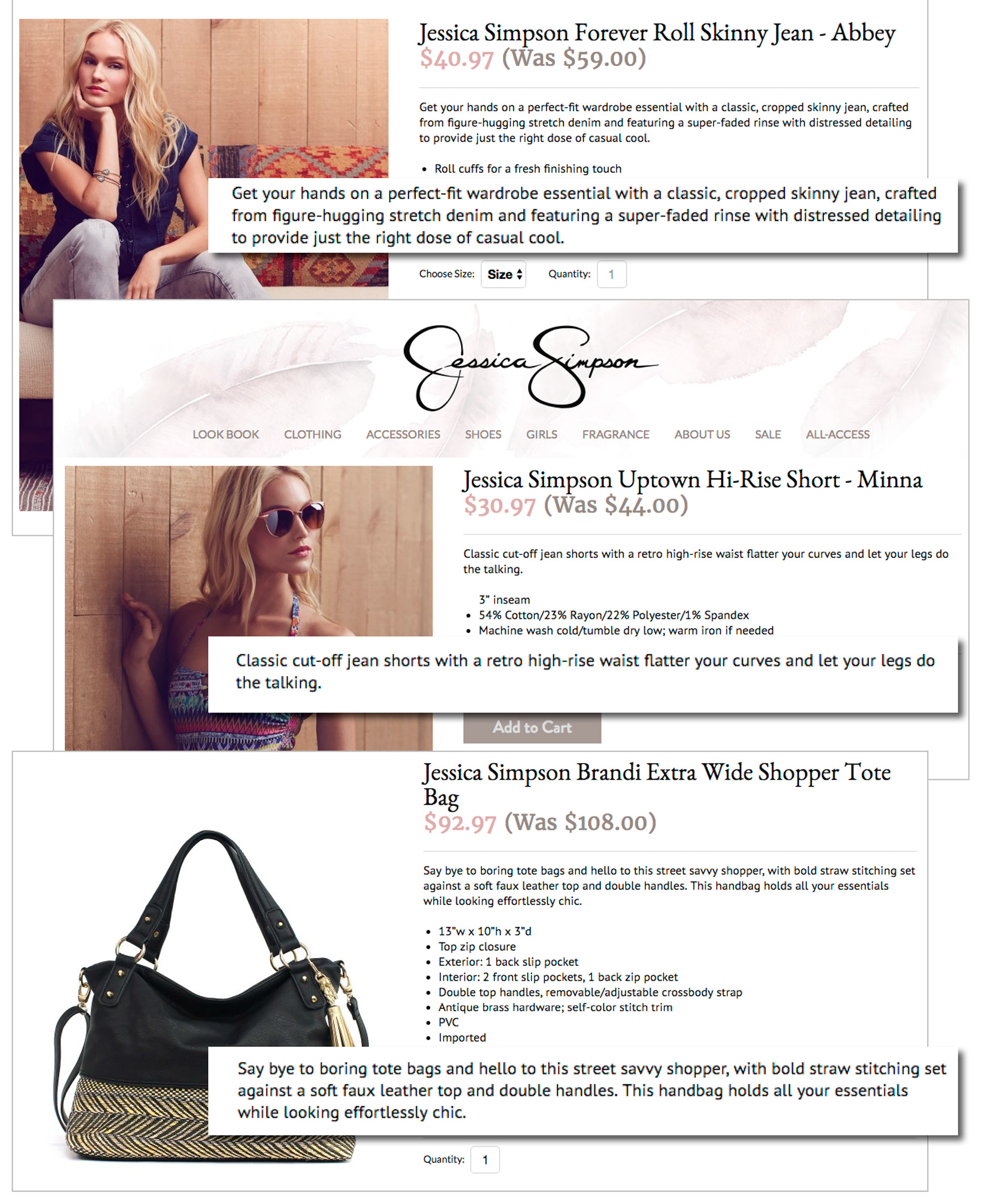 Jessica Simpson PVC Crossbody Bags for Women