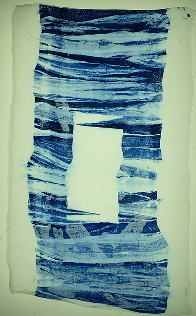 Mutilated Square on silk chiffon