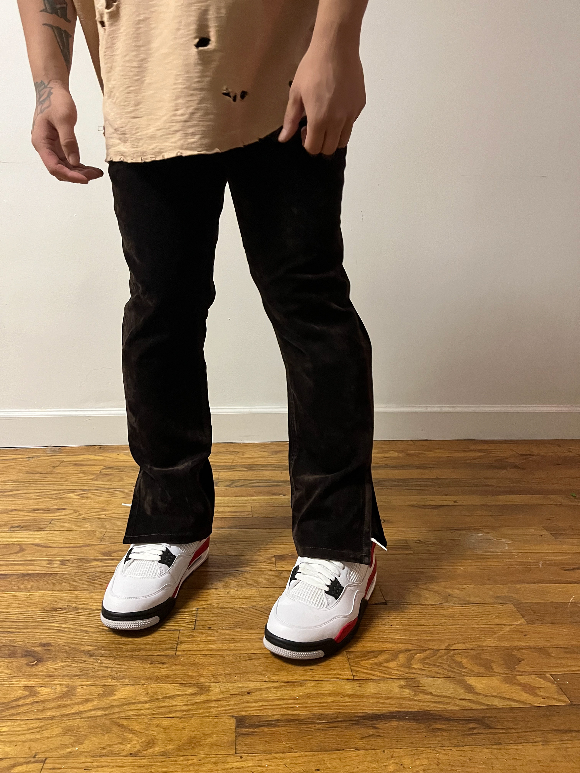 after shortened hem and added slit