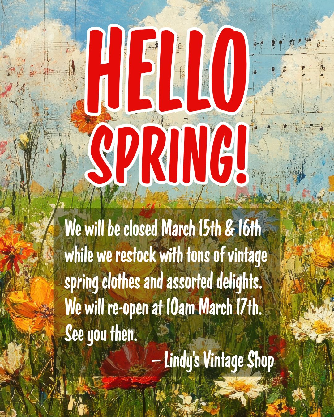 Simple spring concept post, no logo, no fuss, just a little vintage charm.