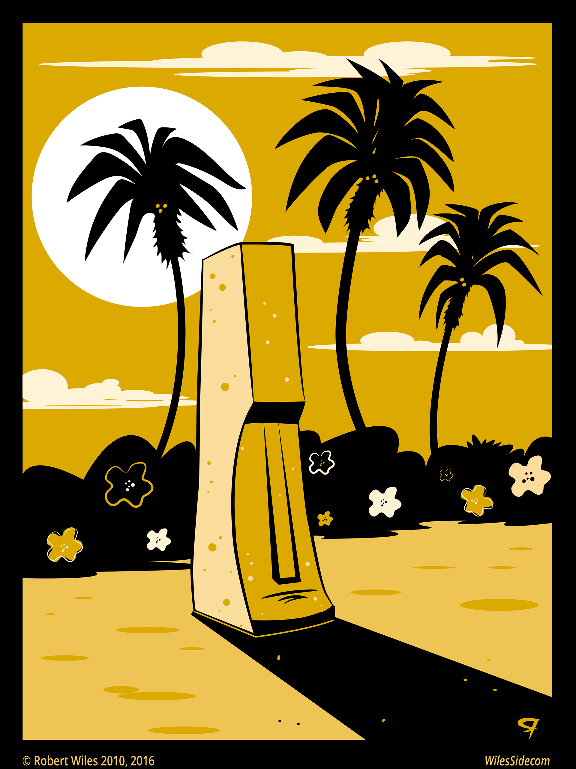 Digital illustration: Tiki Head, although it's actually got more of an Easter Island vibe.