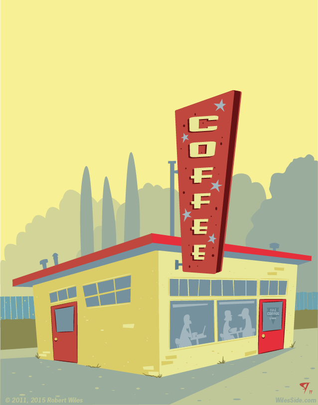 Coffee shop illustration.