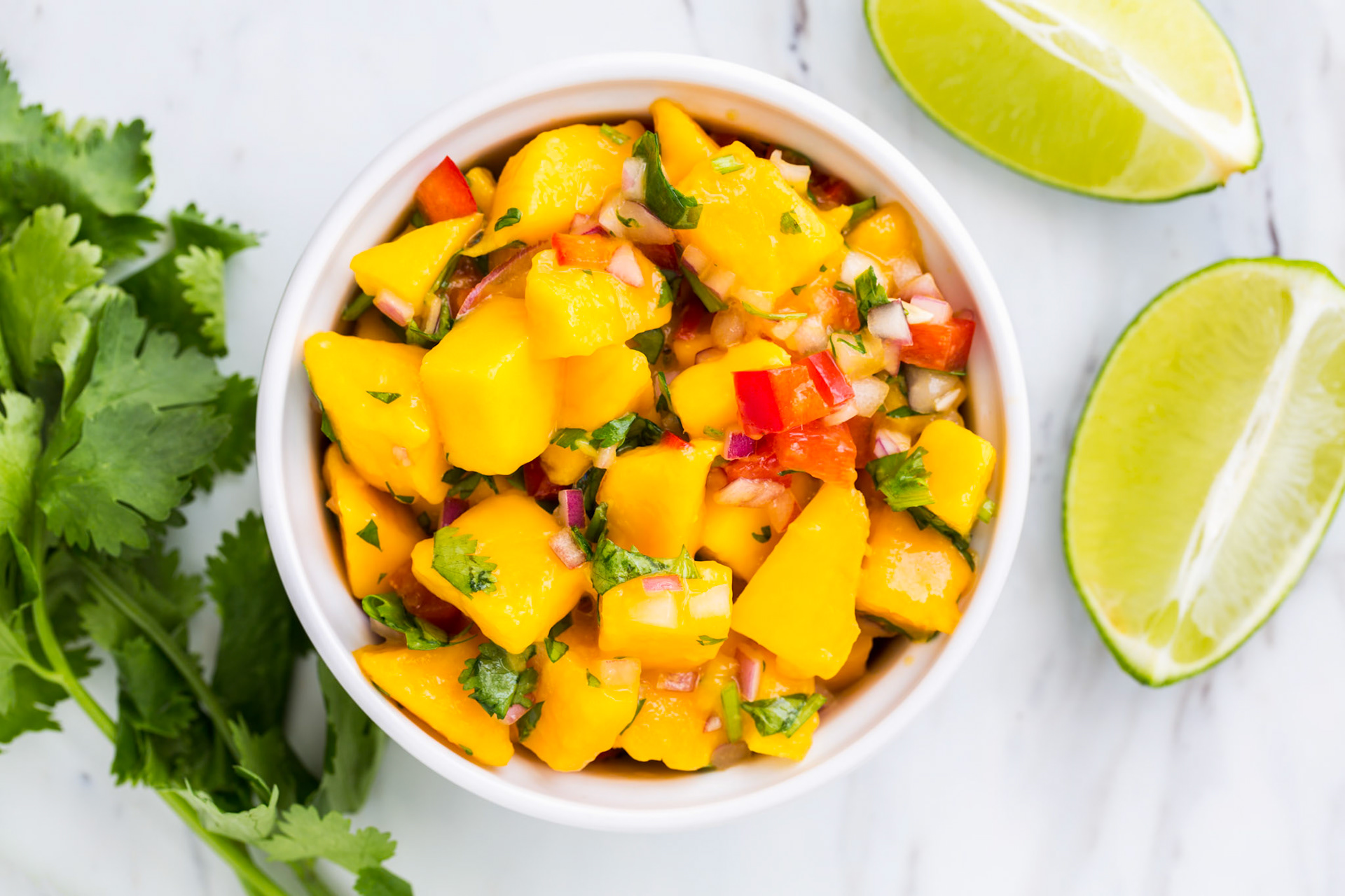 Freshly made mango salsa