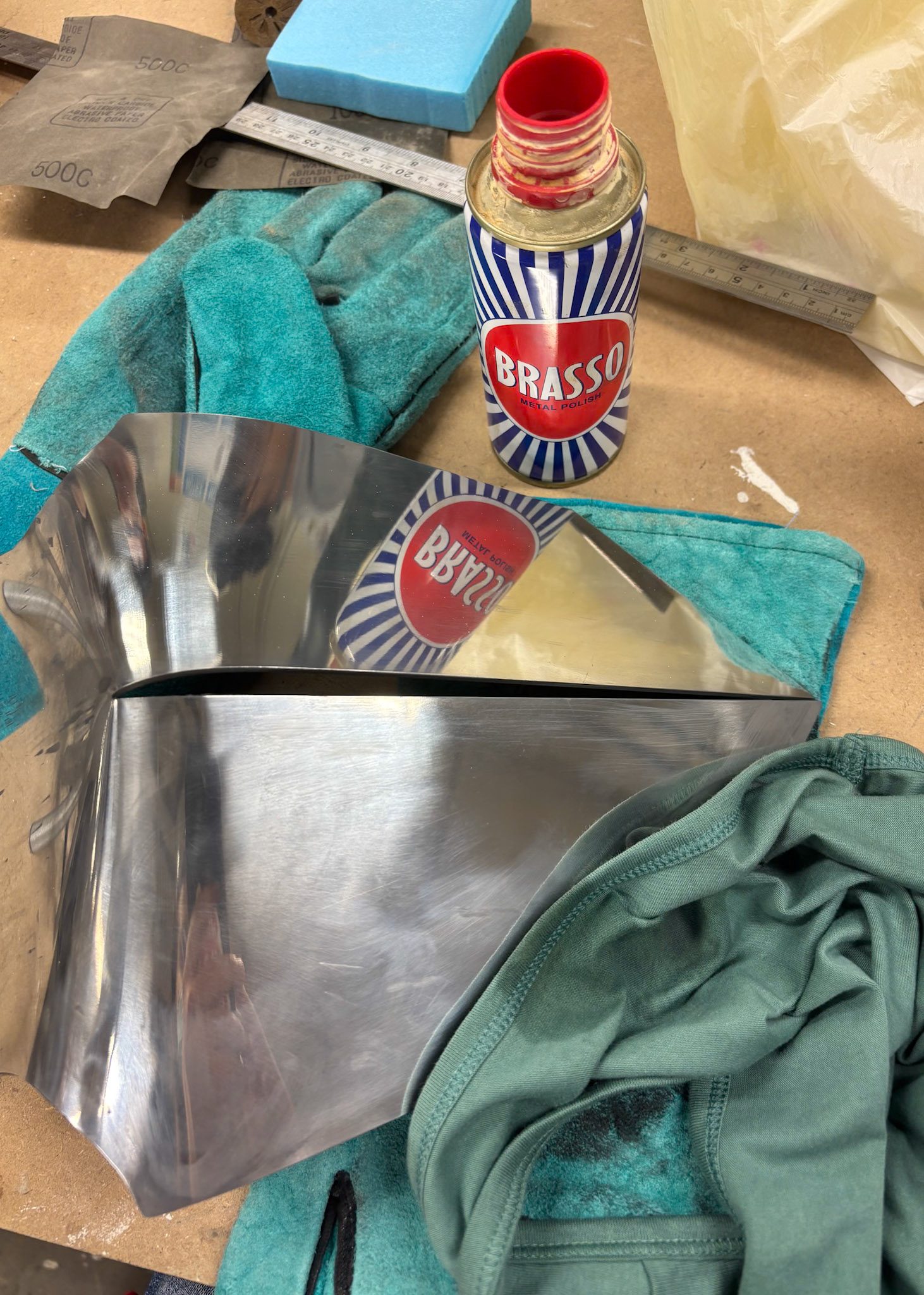 Polishing the metal for nicer finish